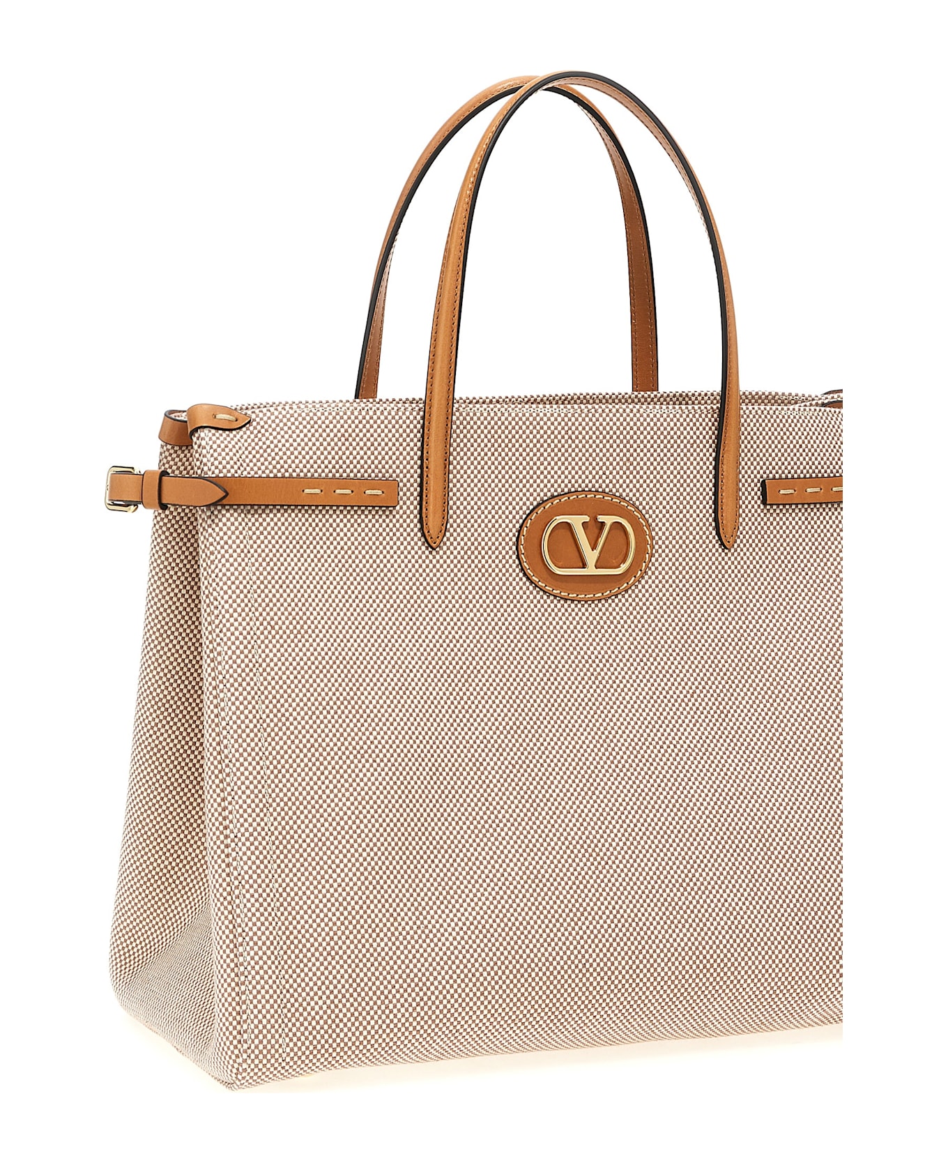 Valentino Garavani 'antibes' Medium Shopping Bag - Beige