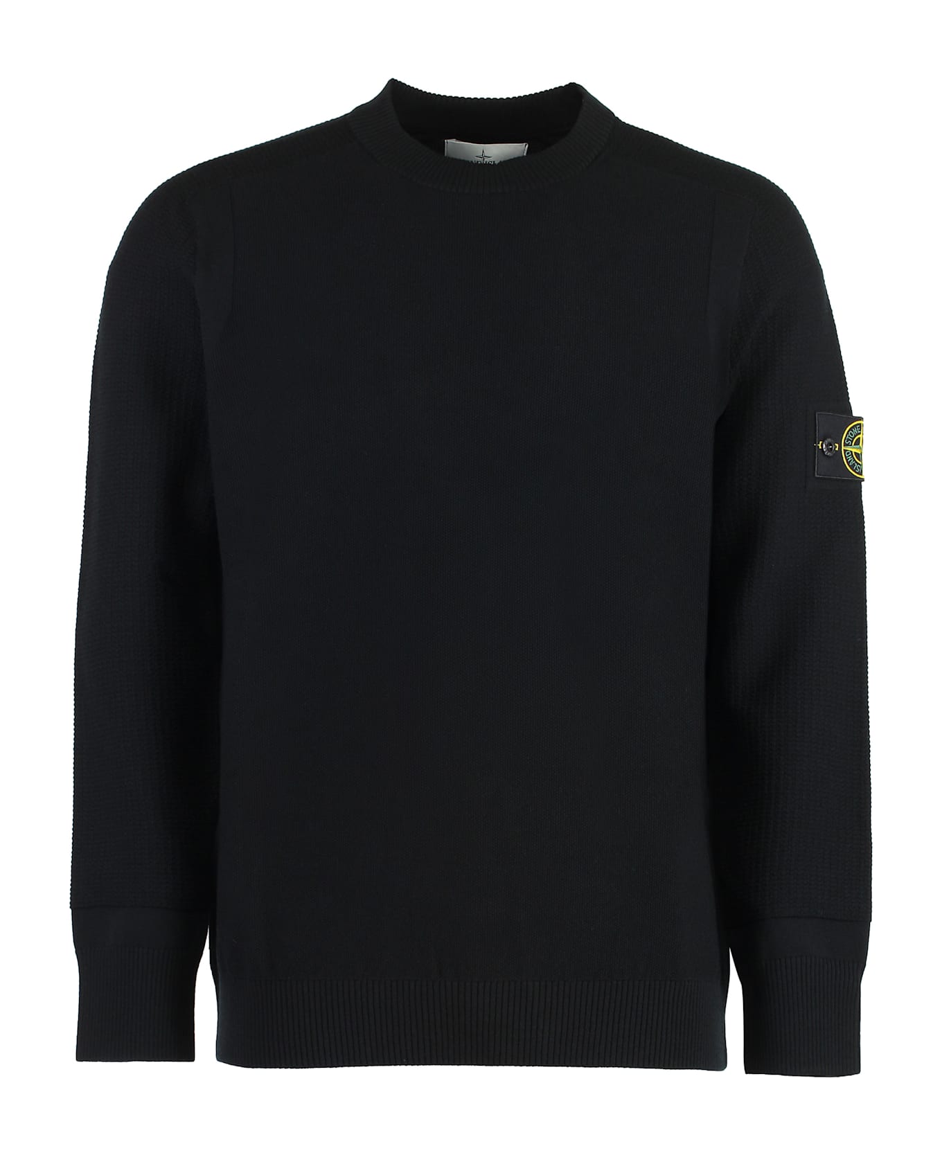 Stone Island Wool-blend Crew-neck Sweater - black