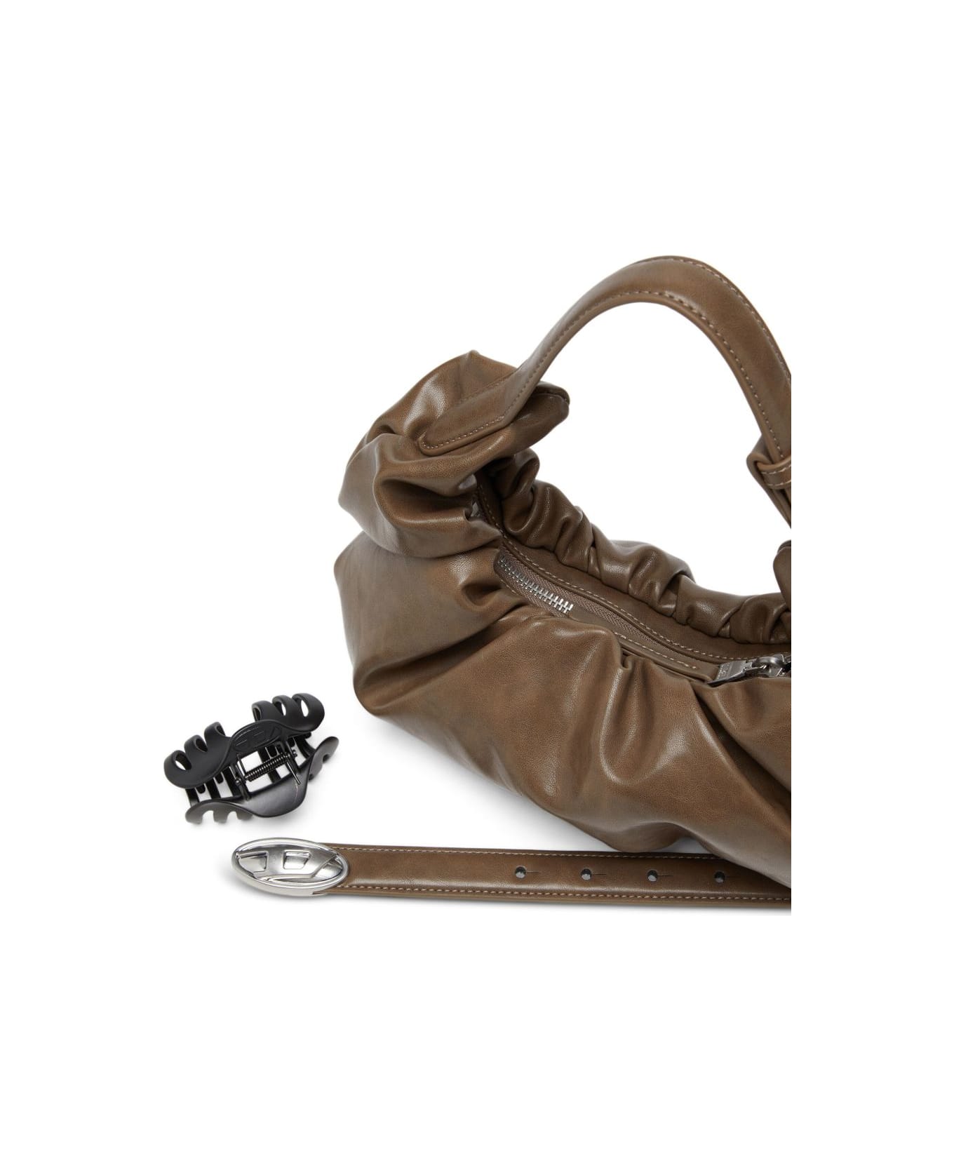 Diesel Grab Small Hobo Bag - Brown
