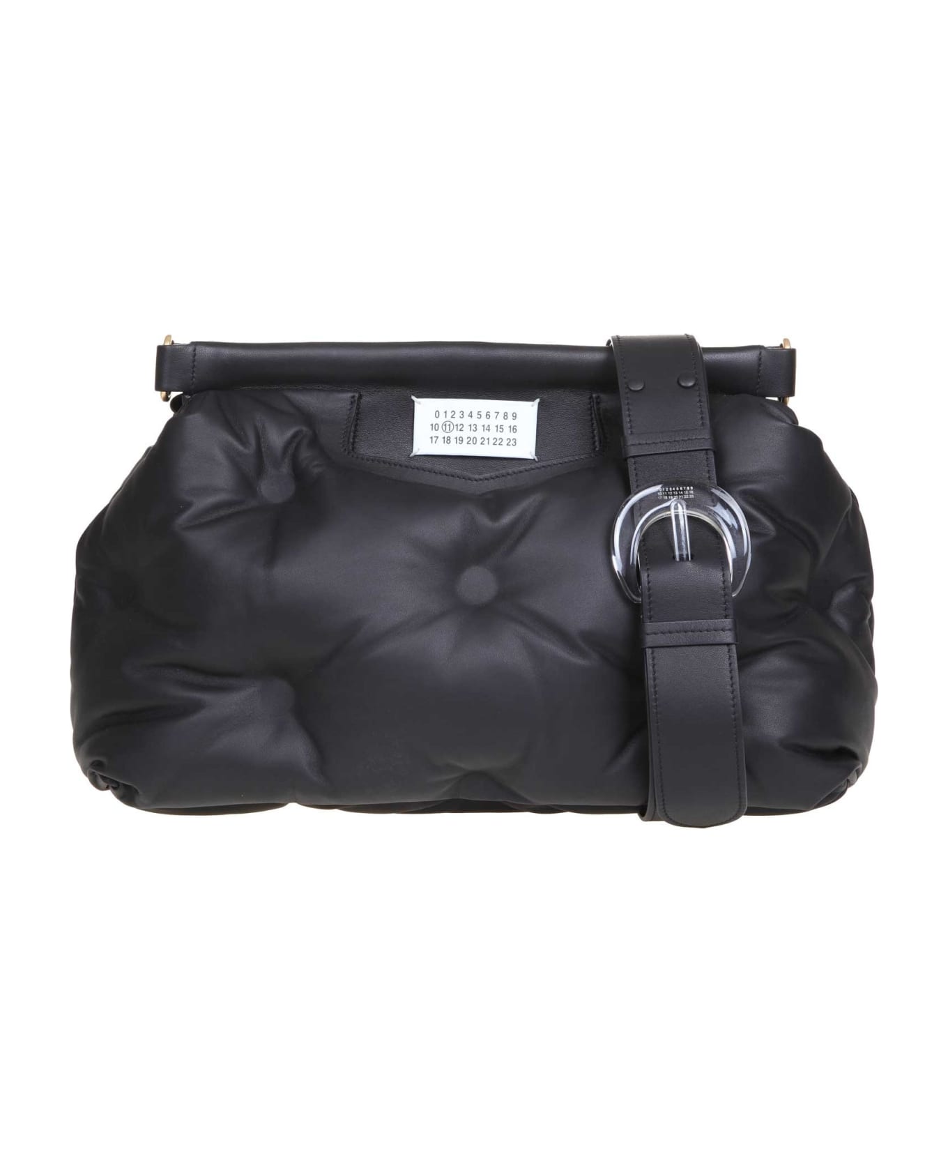 Maison Margiela Glam Slam Handbag In Soft Black Leather - Black