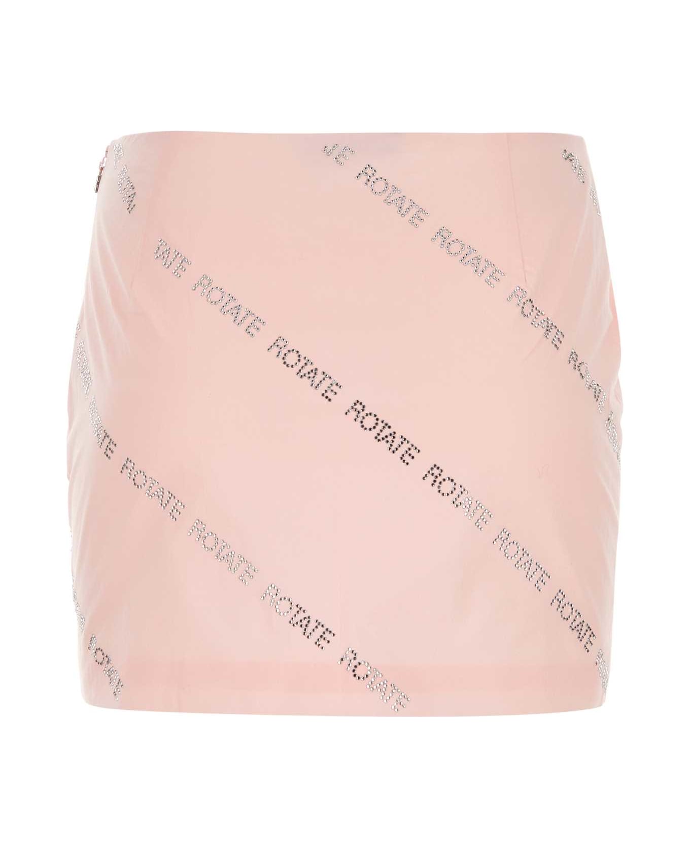Rotate by Birger Christensen Pastel Pink Poplin Mini Skirt - BALLETSLIPPER