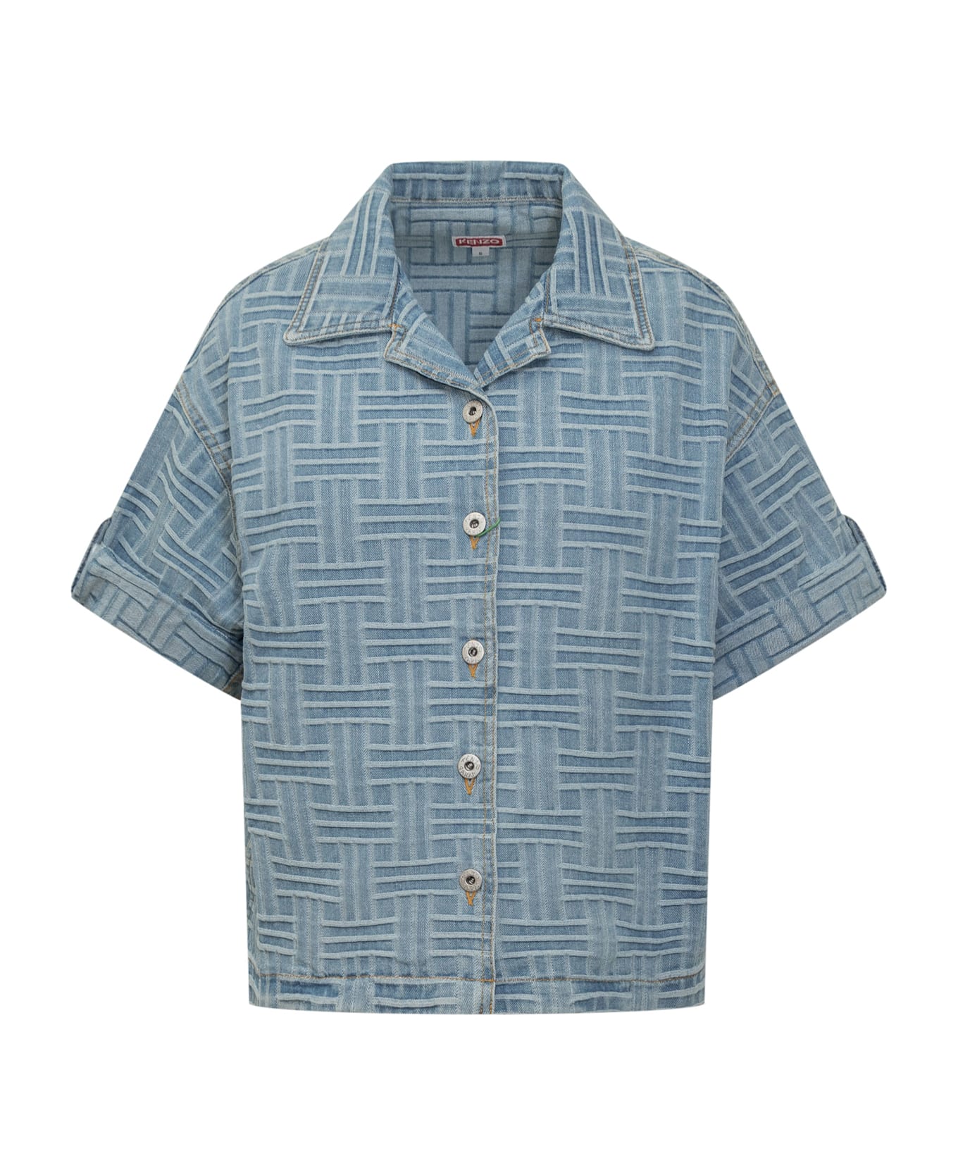 Kenzo Embroidered Denim Shirt - BLEACHEDBLUEDENIM