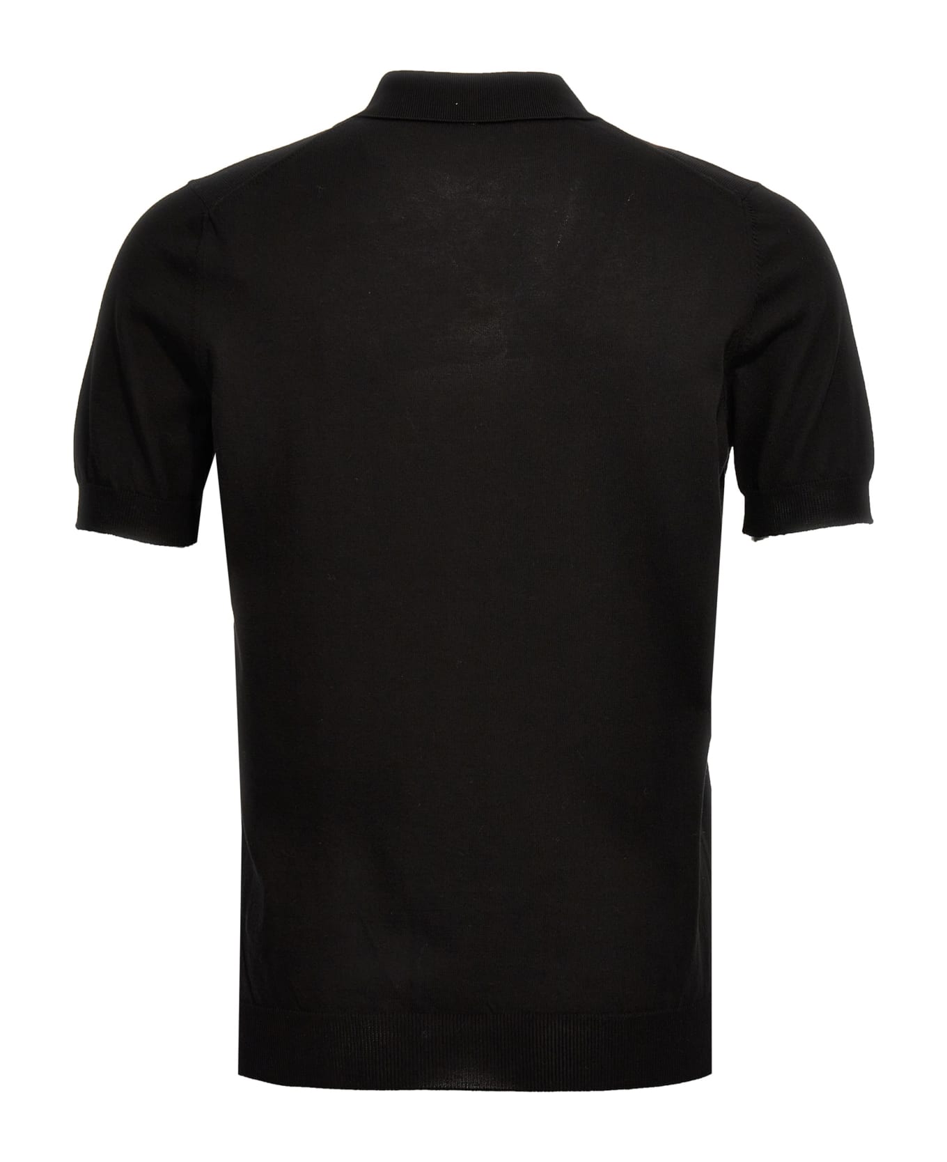 Tagliatore Knitted Polo Shirt - Black  