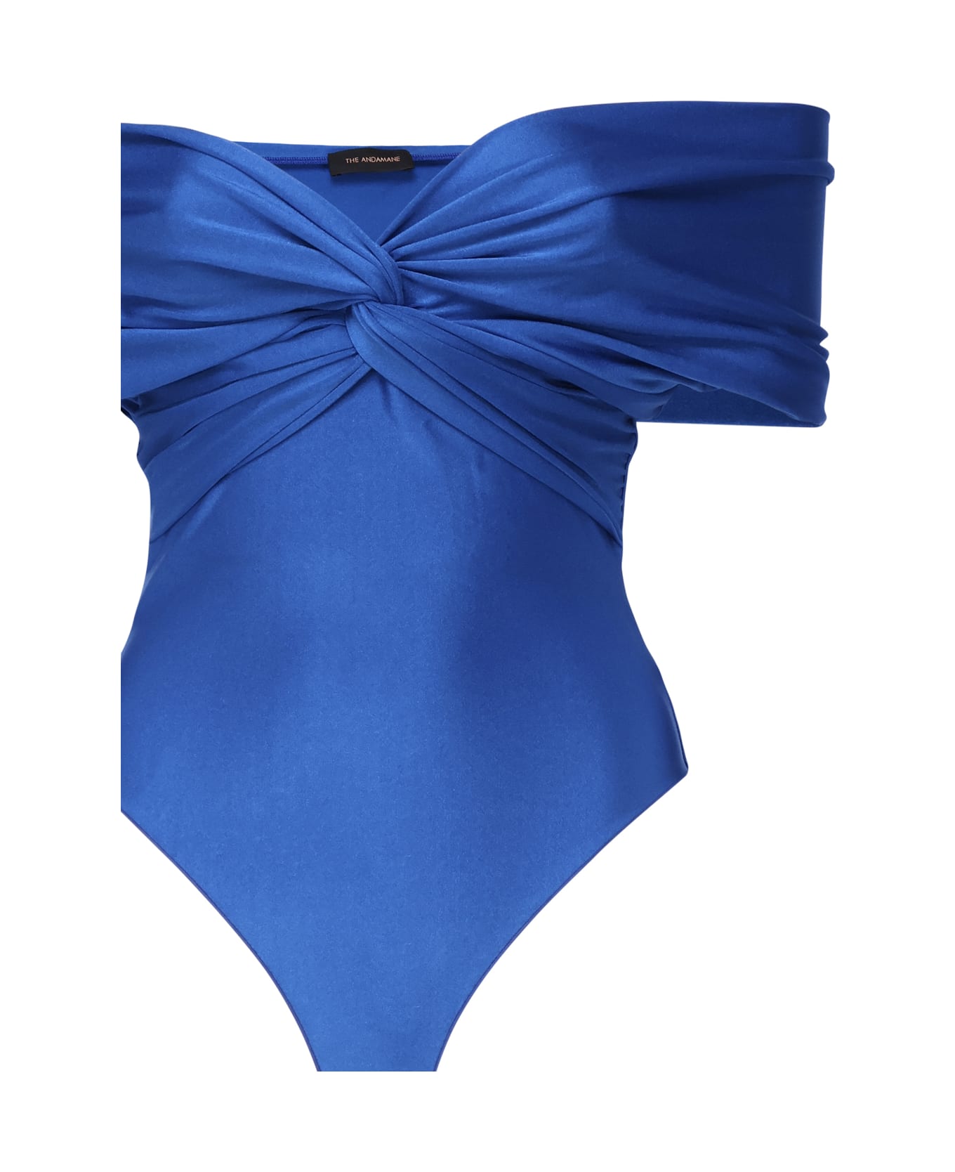 The Andamane Bodysuit With Crossover Neckline - Red