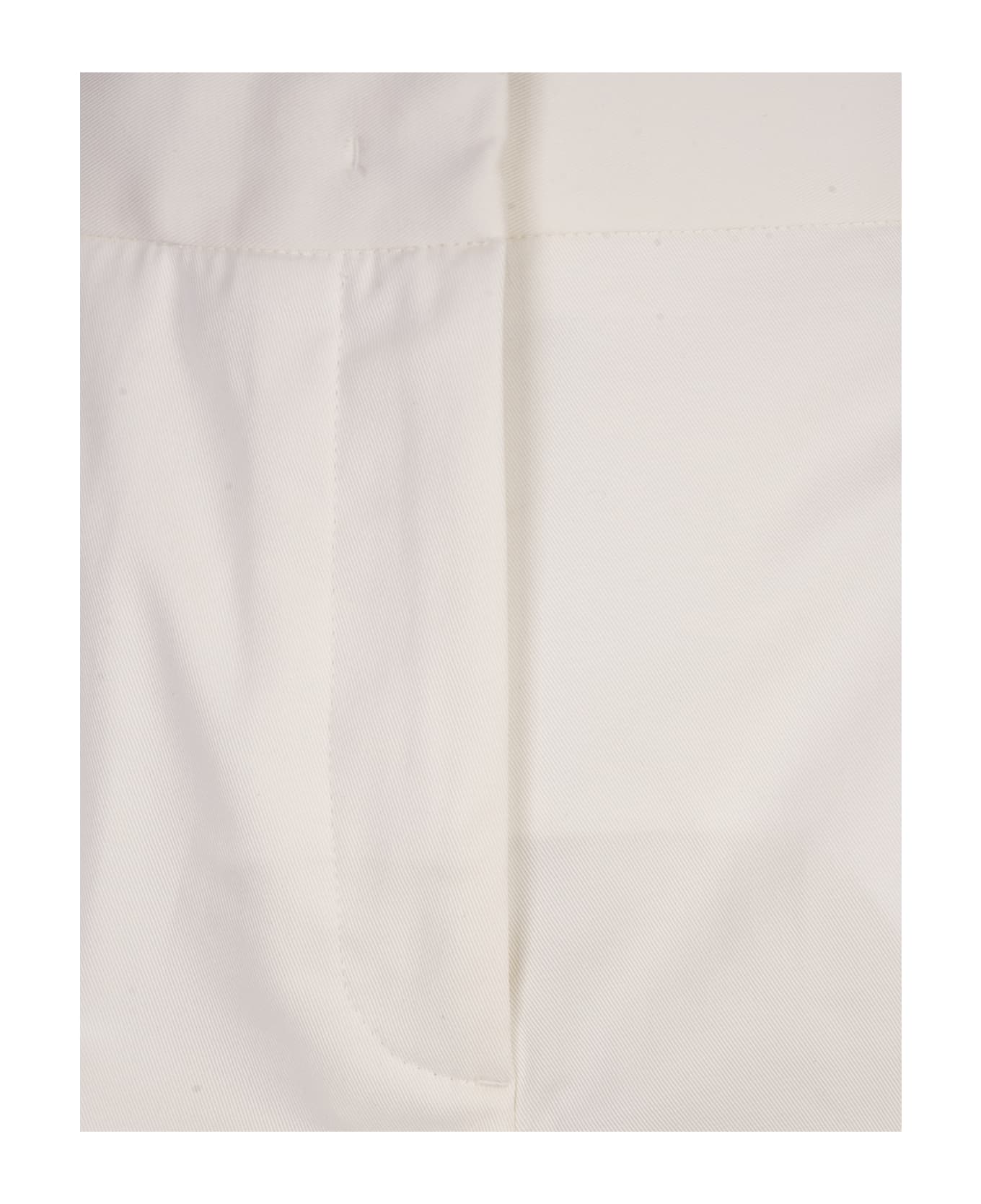 Fabiana Filippi Wide White Gabardine Trousers - White