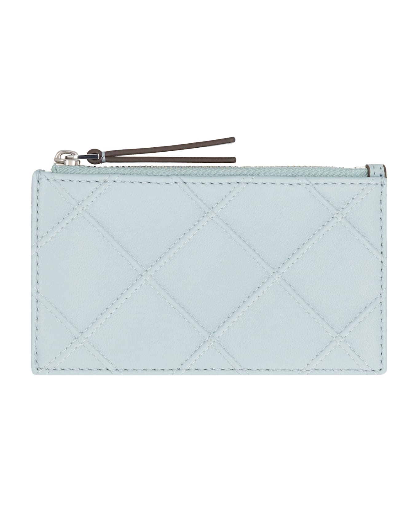 Tory Burch Fleming Quilted Leather Card Holder - Light Blue