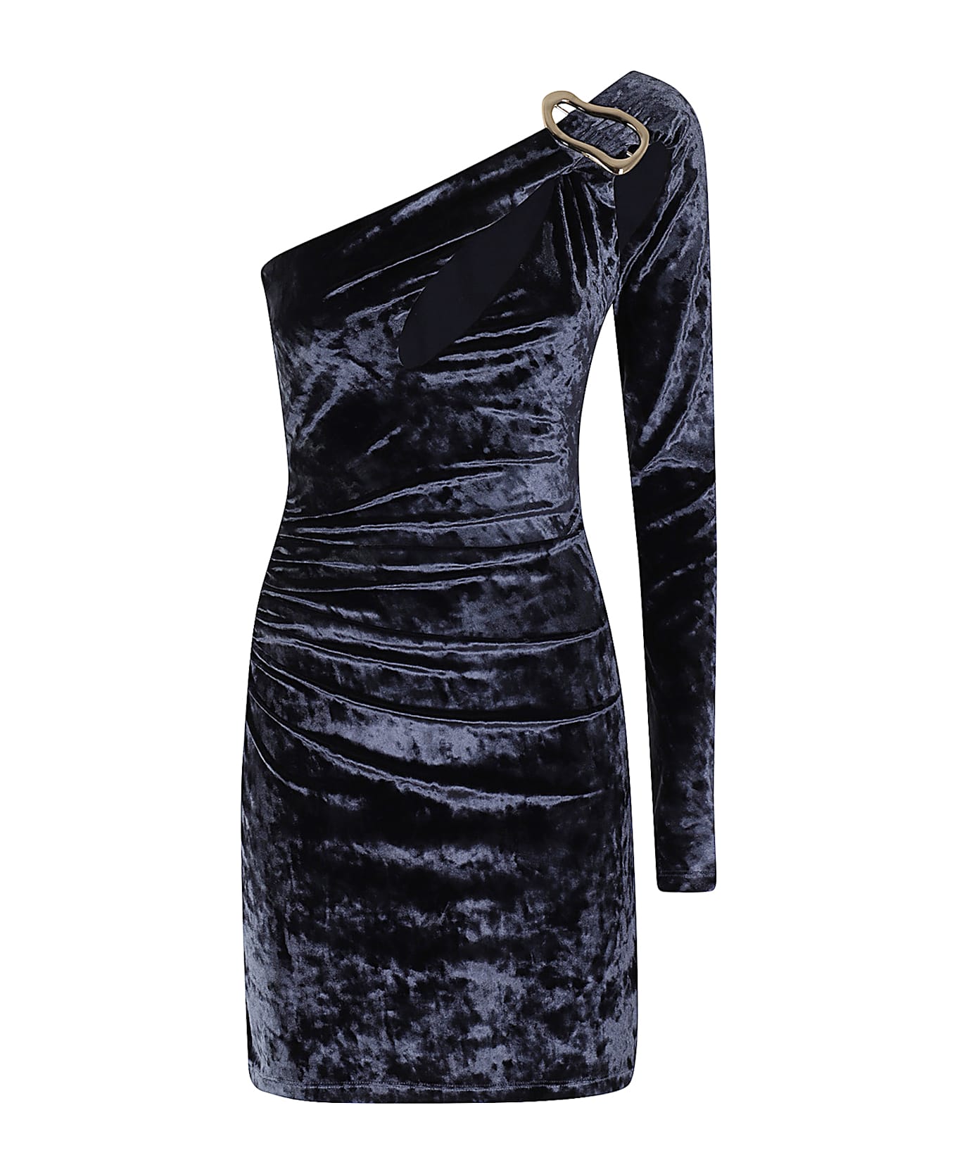 Amen Dress In C Velvet W Buckle - Navy Blue