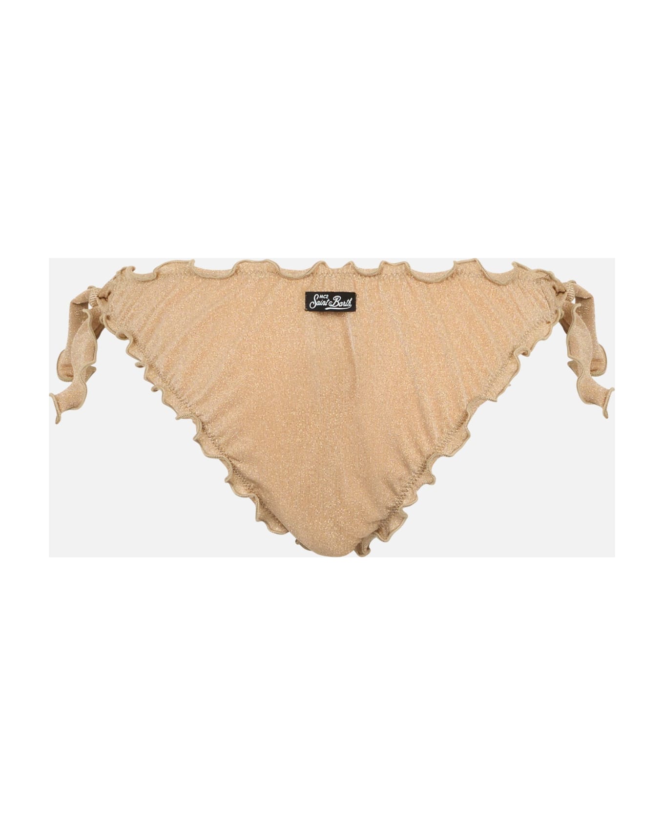 MC2 Saint Barth Woman Gold Lurex Classic Swim Briefs Moon - WHITE