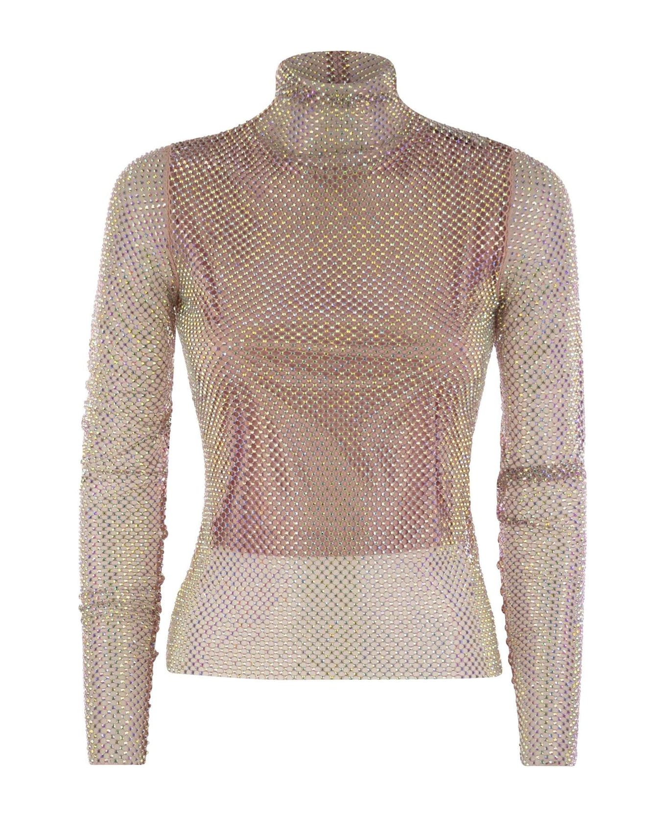 SportMax Embellished High Neck Long-sleeved Top - LAVENDER