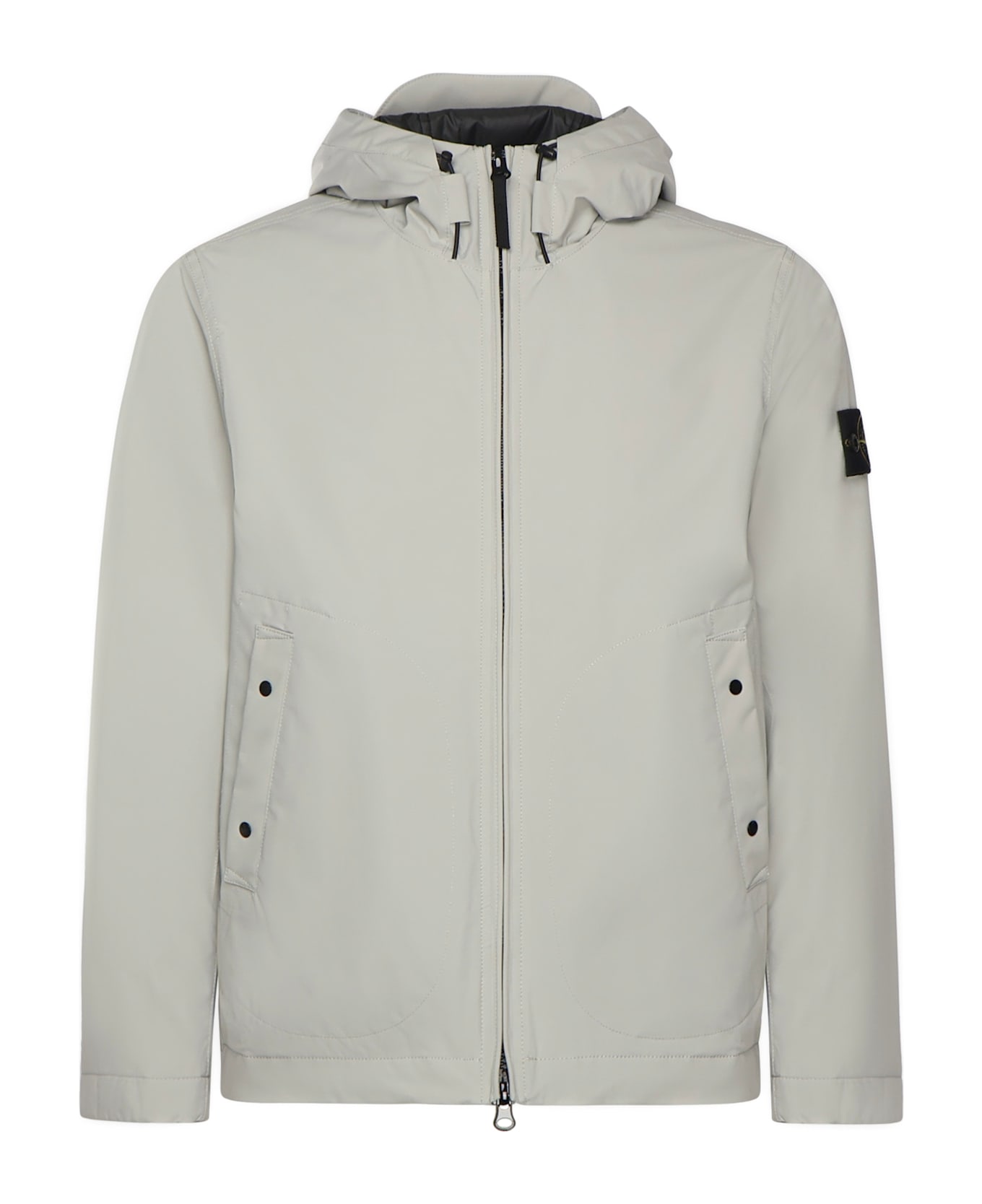 Stone Island Padded Jacket With Logo - Grey
