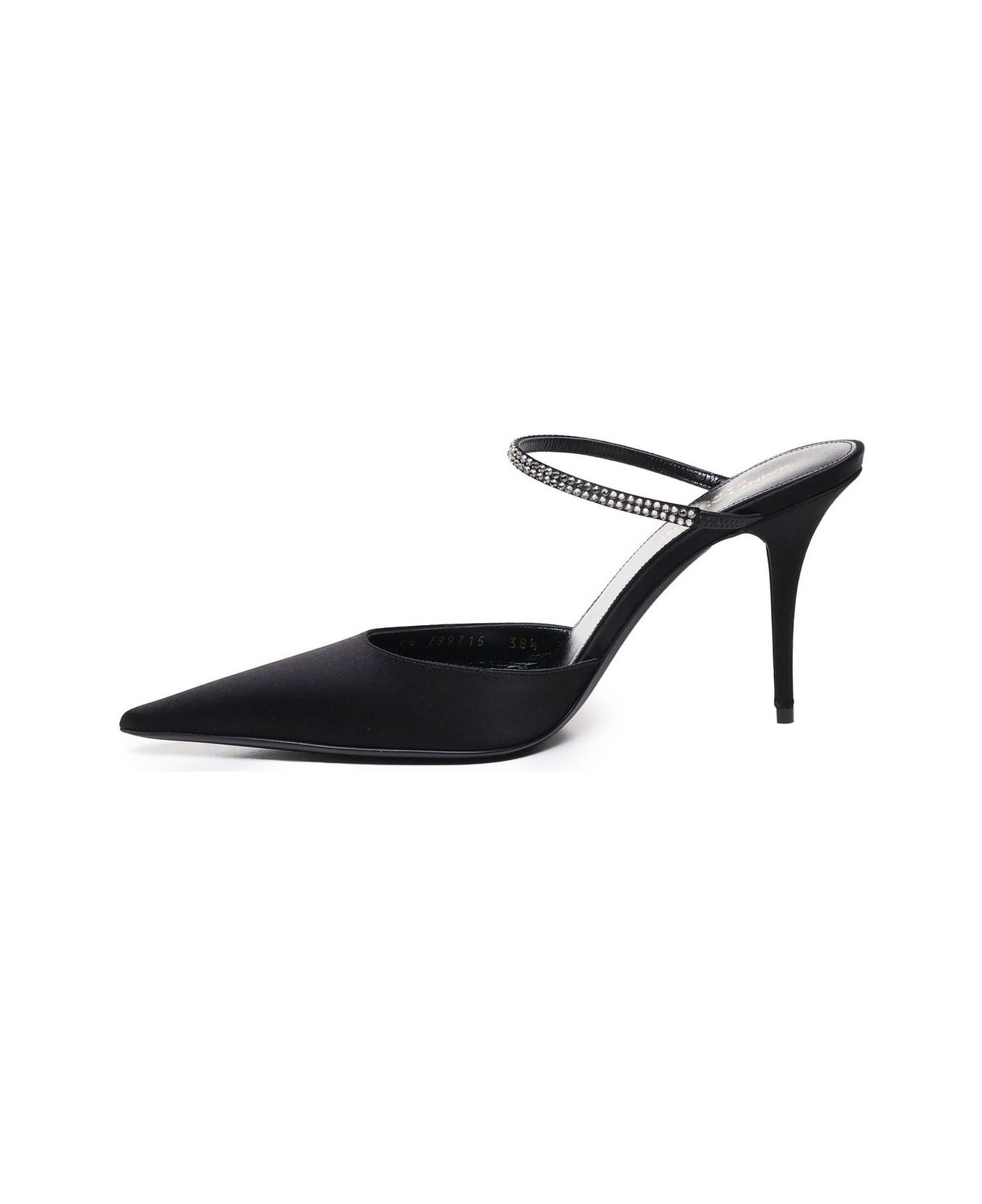 Saint Laurent Barbara Embellished Pointed Toe Pumps - Nero