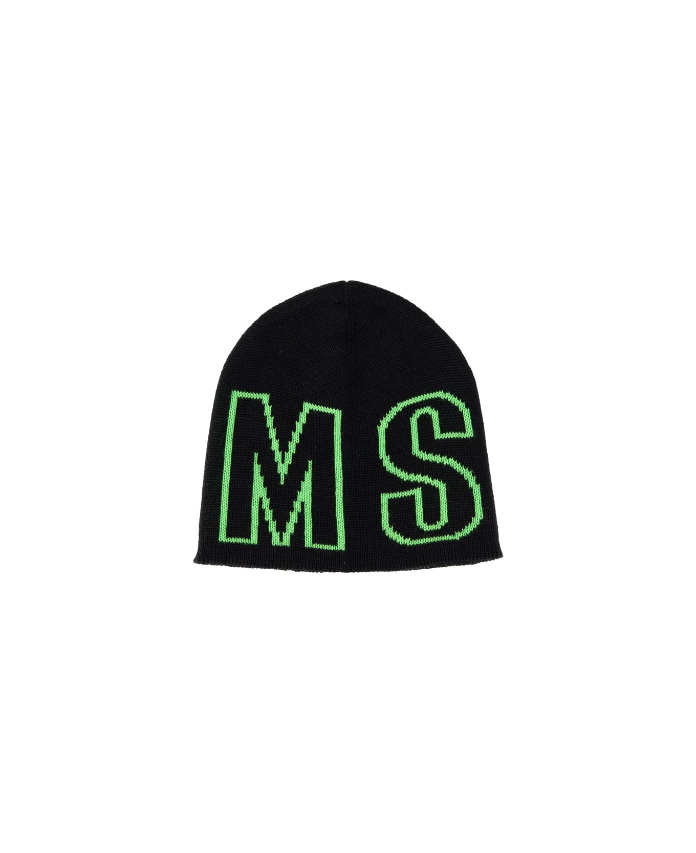 MSGM Beanie Hat With Logo - BLACK
