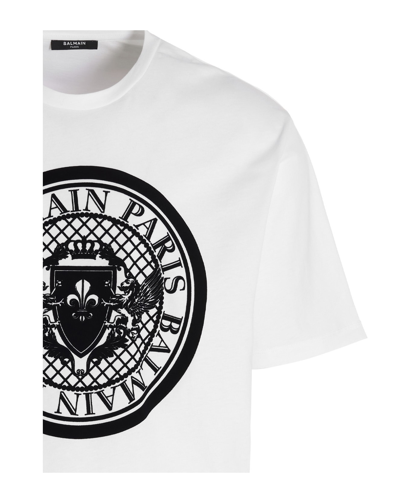 Balmain 'coin Flock' T-shirt - Gab Blanc Noir シャツ