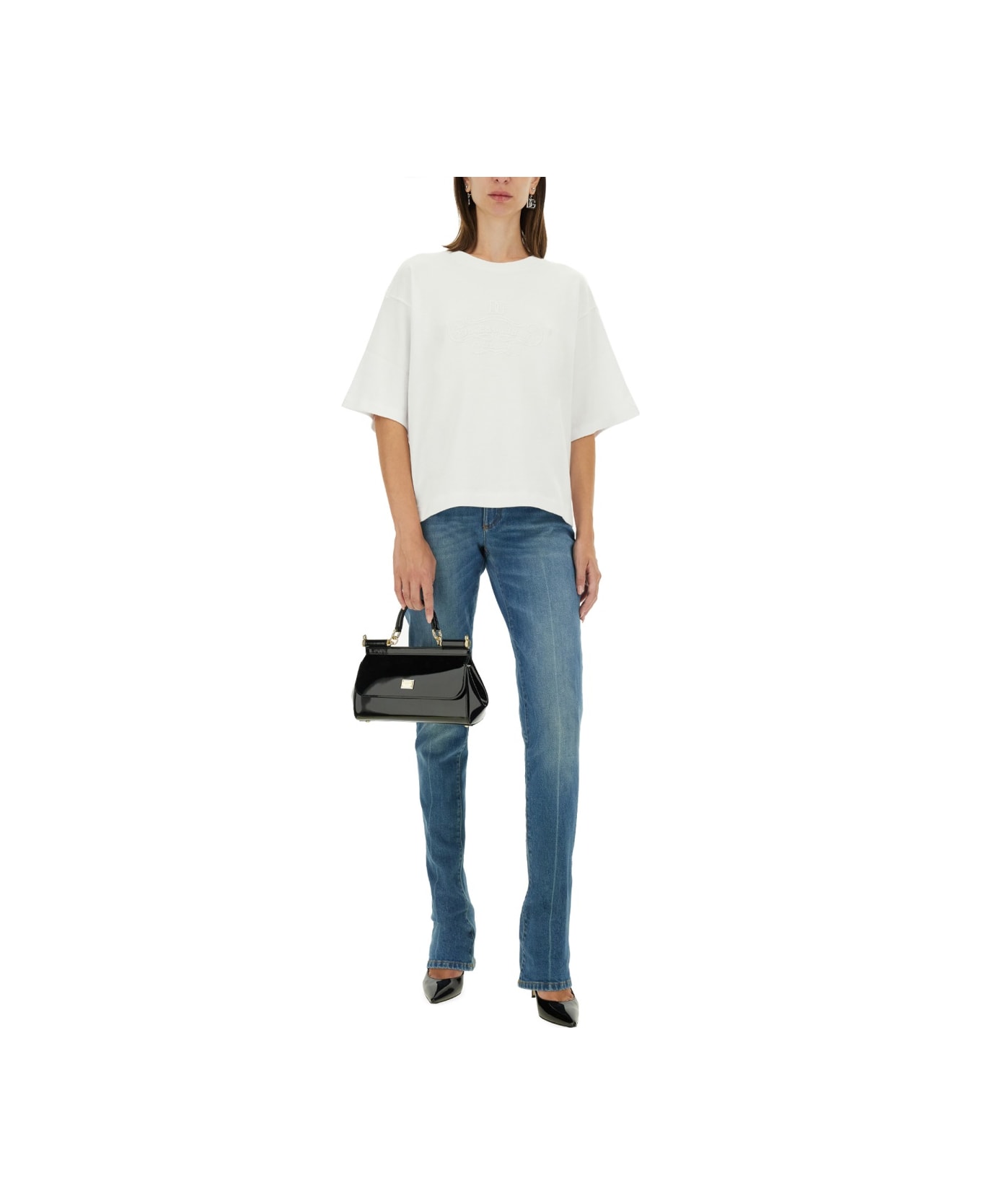 Dolce 
Gabbana T-shirt With Lettering Logo - WHITE