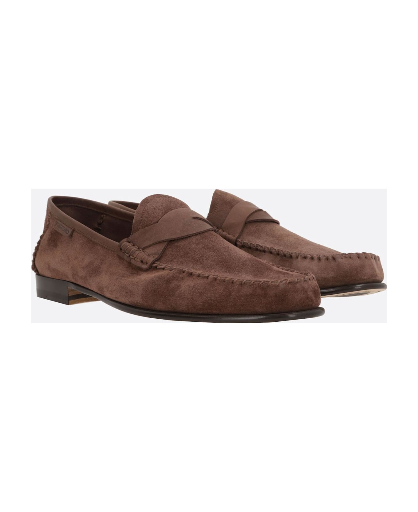 Tom Ford Ripley Loafers In Suede - Chestnut