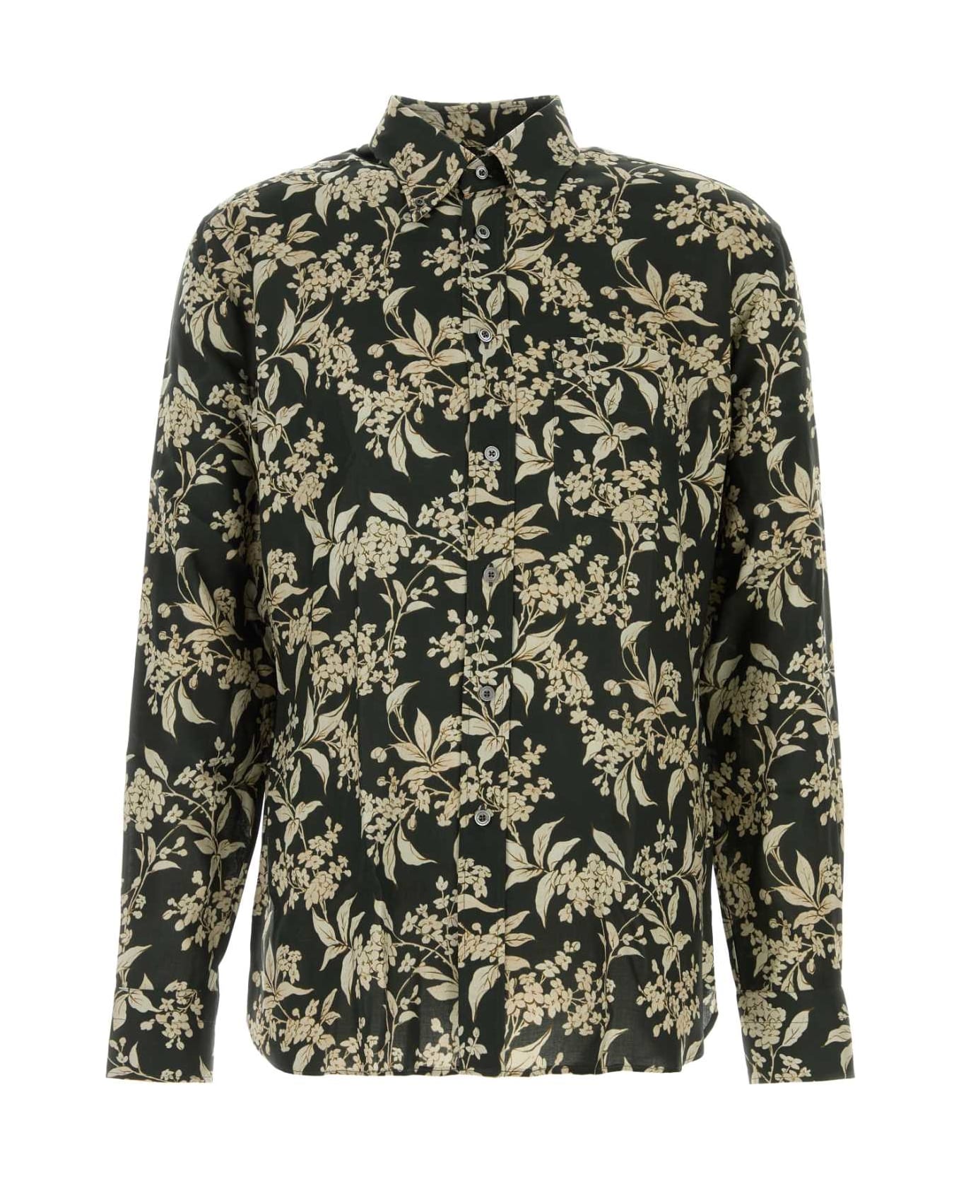 Tom Ford Printed Lyocell Shirt - COMBODARKGREEN