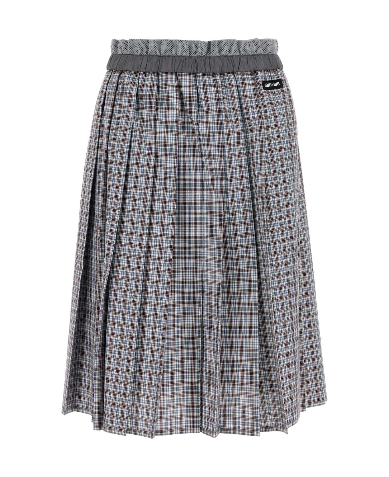Miu Miu Embroidered Cotton Skirt - AVIOBORDEAUX