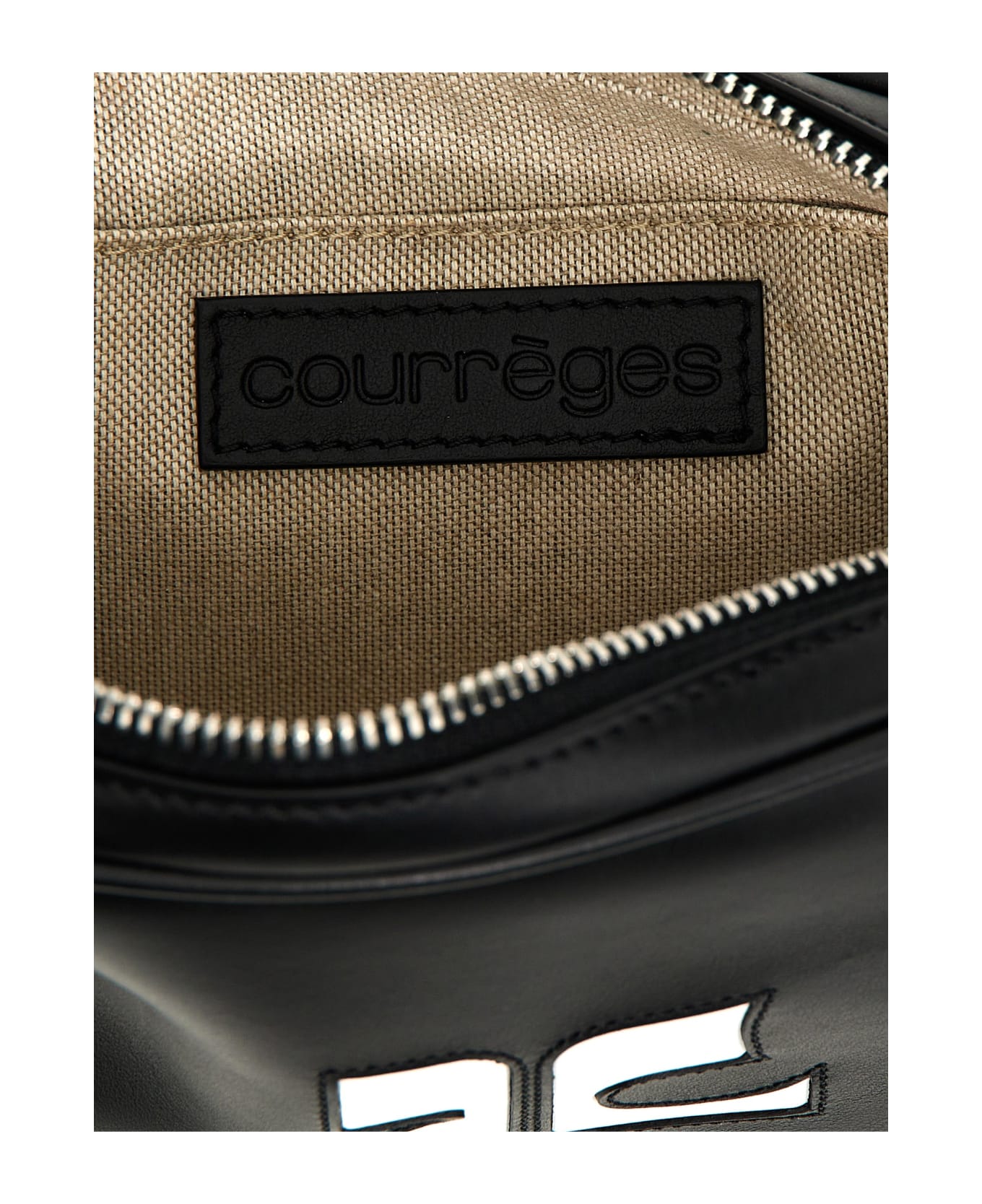 Courrèges 'slim Leather Camera Bag' Shoulder Bag - Black  