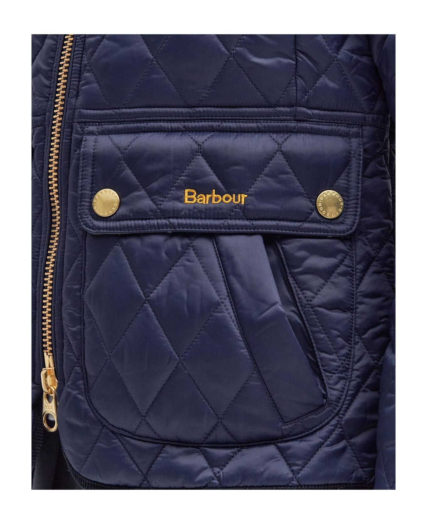 Barbour Logo Embroidered Quilted Jacket - Navy/classic