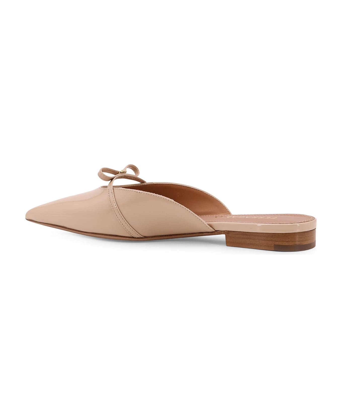 Ferragamo Giulye Patent Leather Mule - Beige