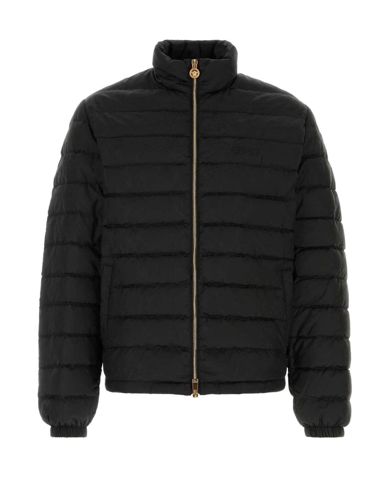 Versace Black Nylon Down Jacket - BLACK