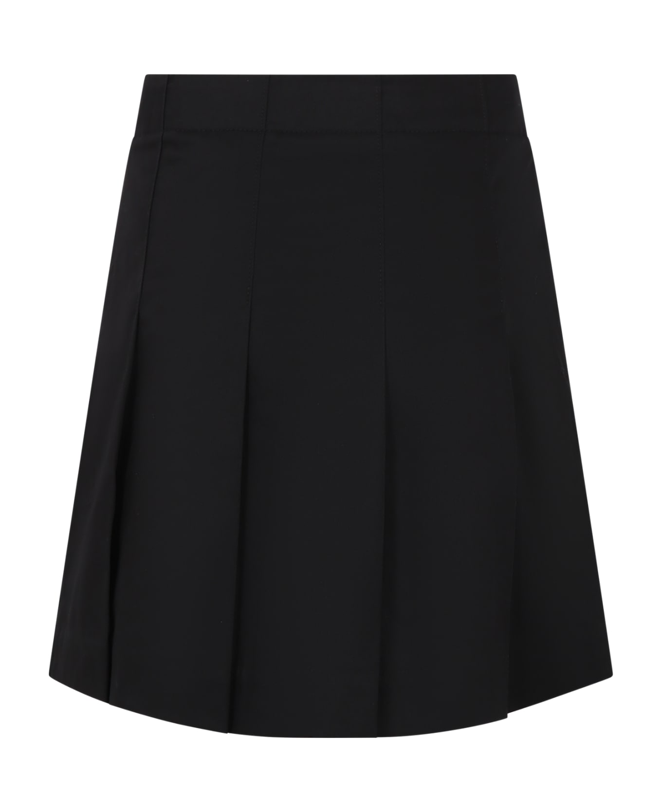 Burberry Black Skirt For Girl With Logo - Black