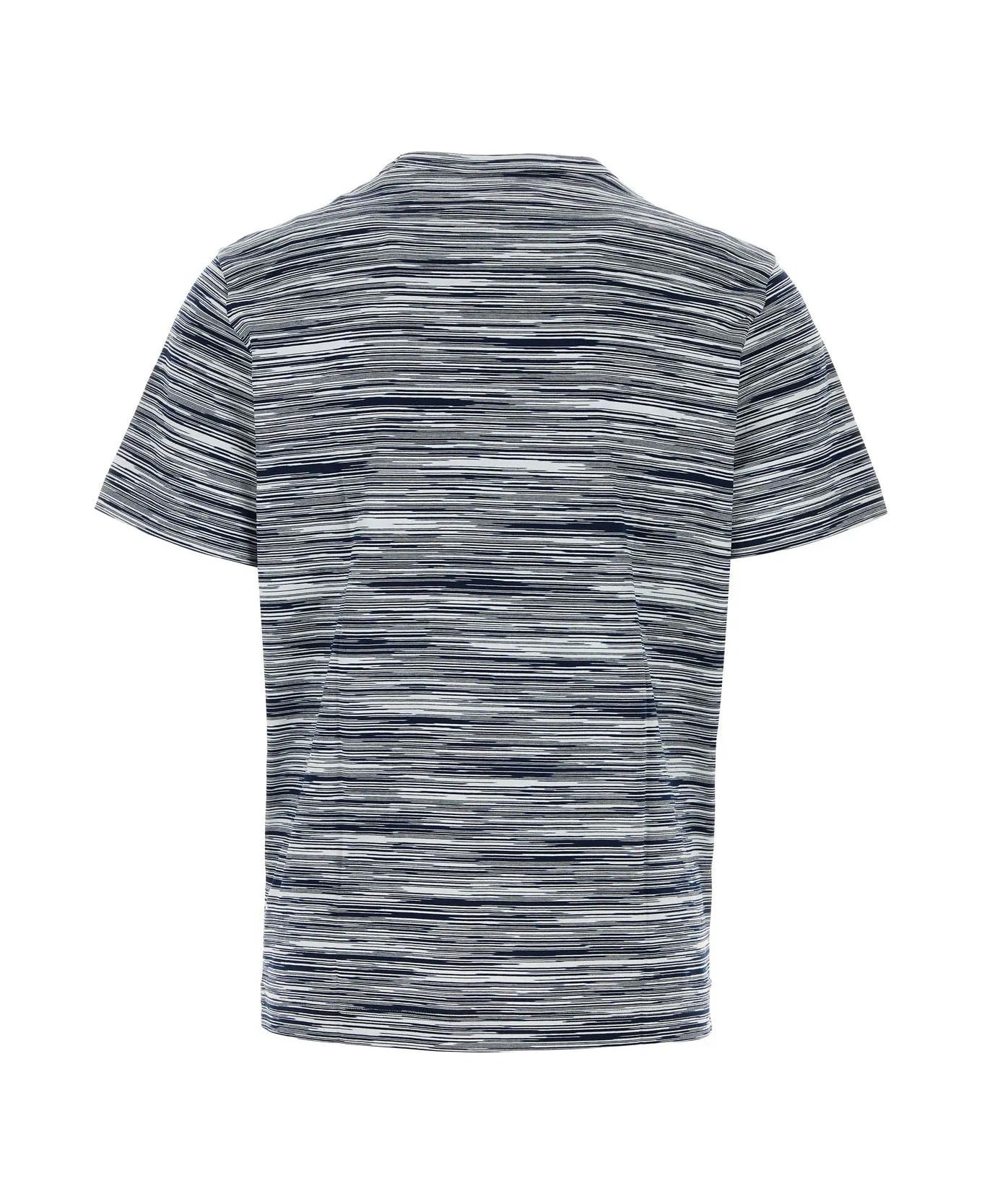 Missoni Embroidered black T-shirt - BLUE/WHITE