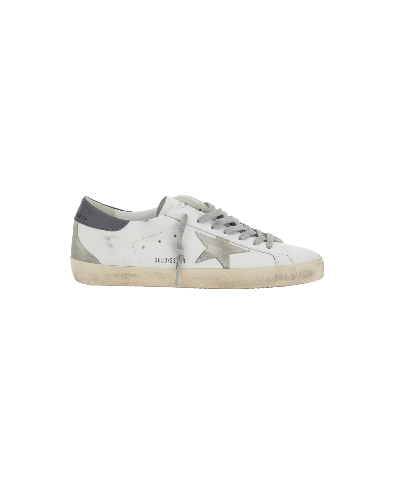 Golden Goose Super Star Leather Upper And Heel Suede Star And Spur - White