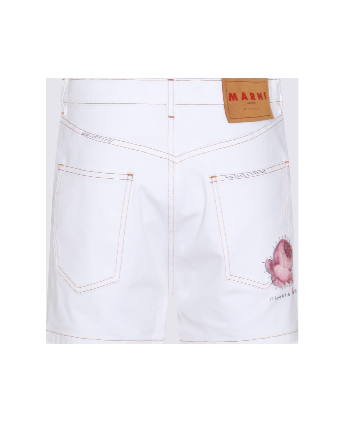 Marni White Cotton Shorts - LILY WHITE