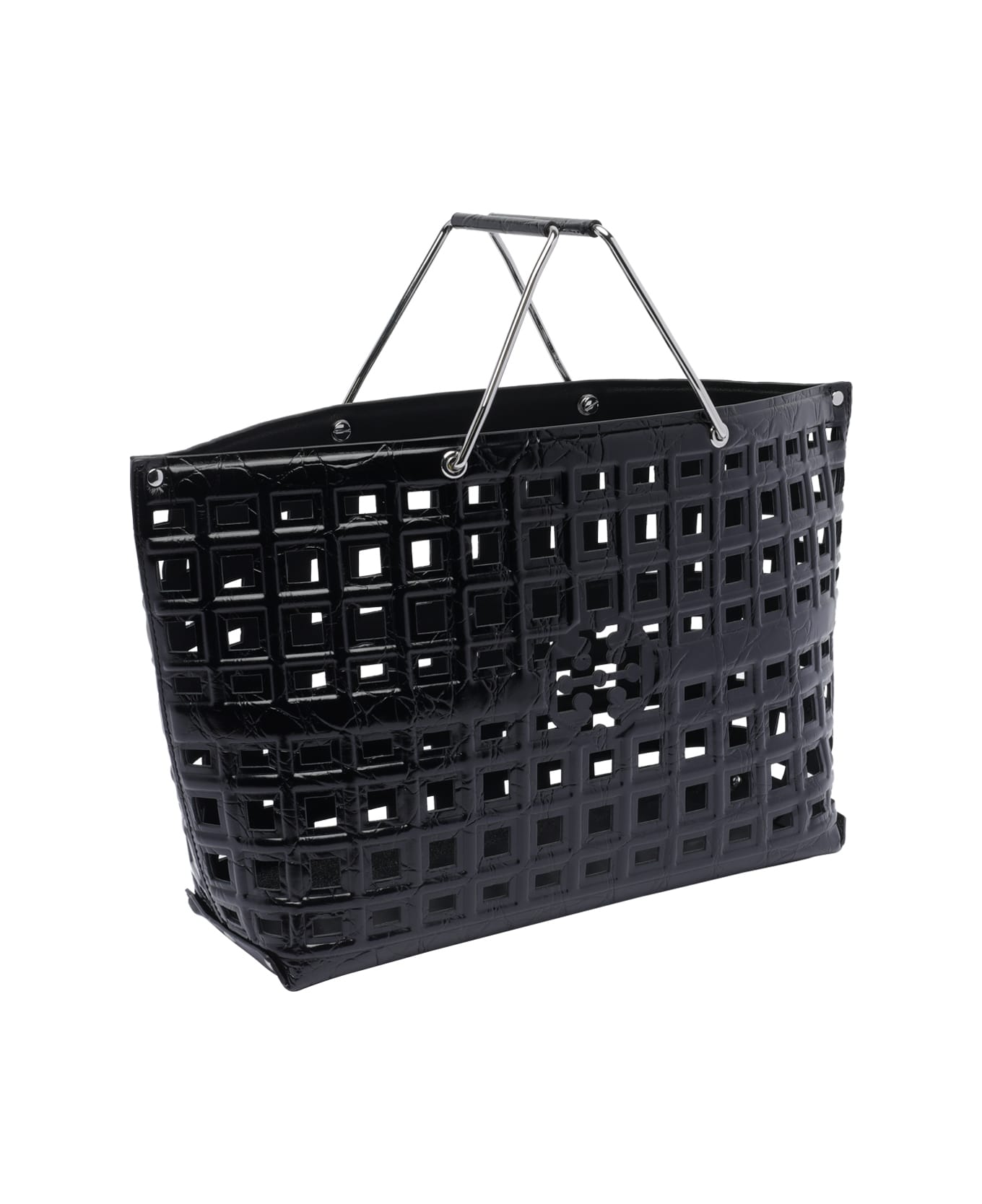 Tory Burch Croco Embossed Ella Market Handbag - Black