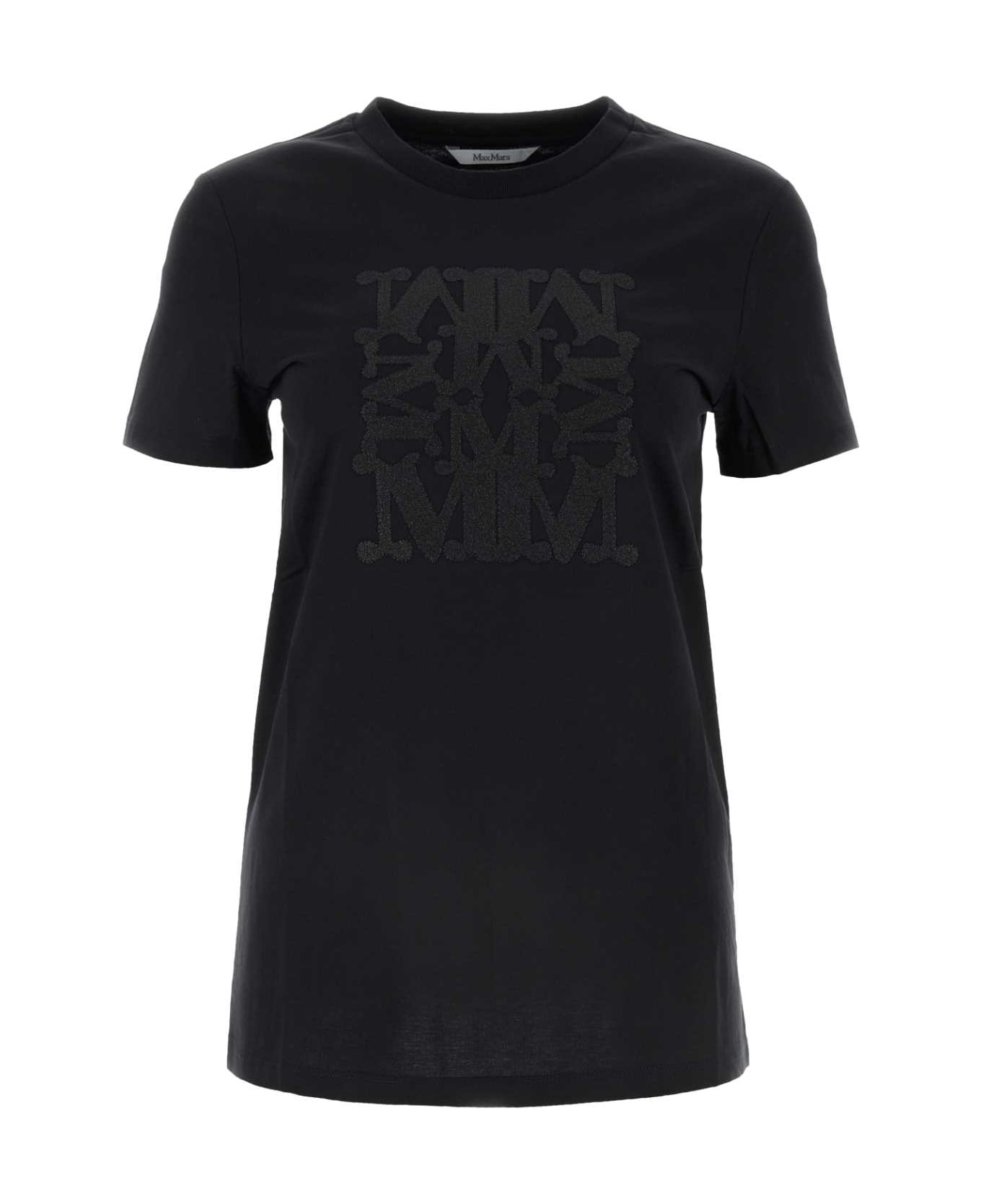 Max Mara Black Cotton Taverna T-shirt - NERO Tシャツ