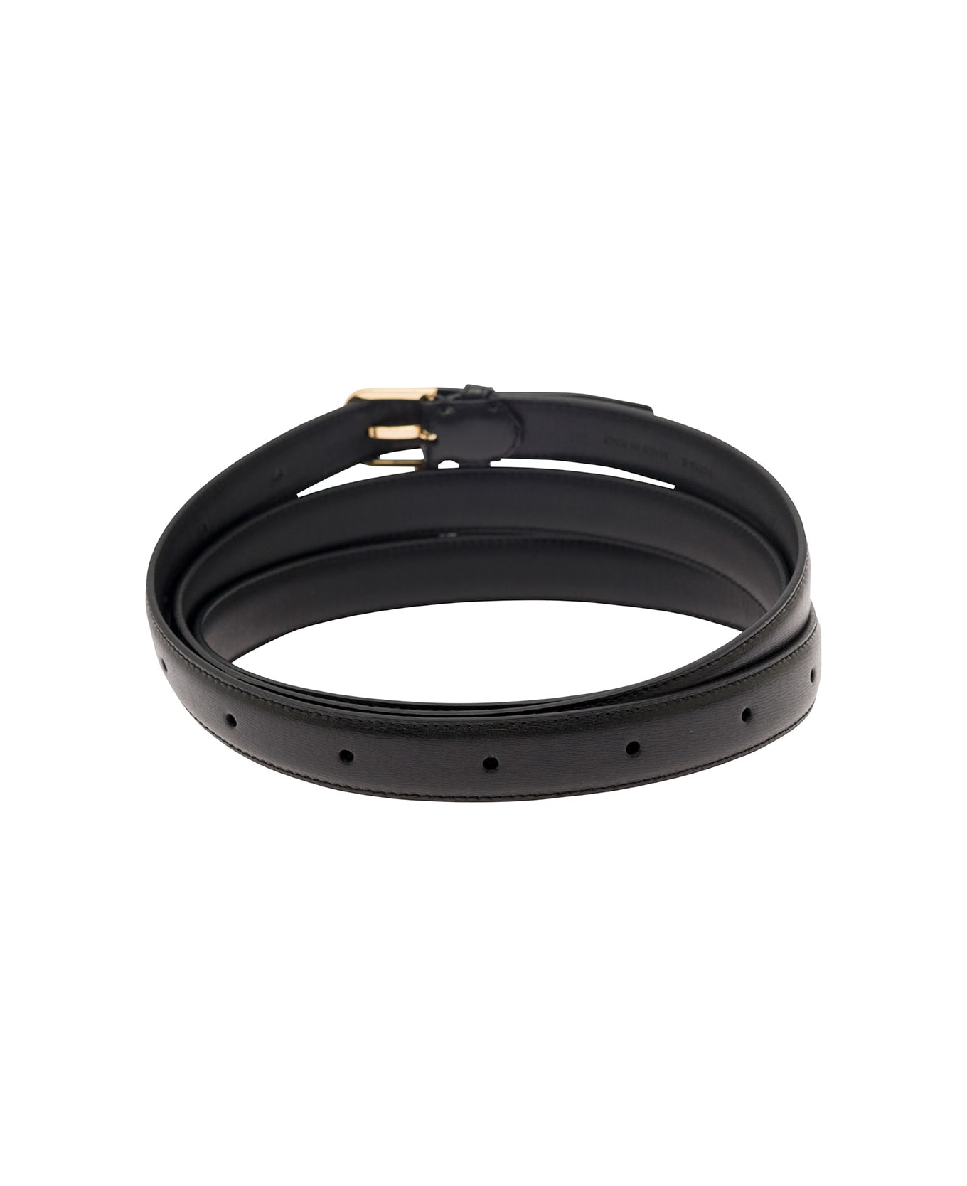 Totême Black Wrap Belt With Gold Tone Buckle In Leather Woman - Black