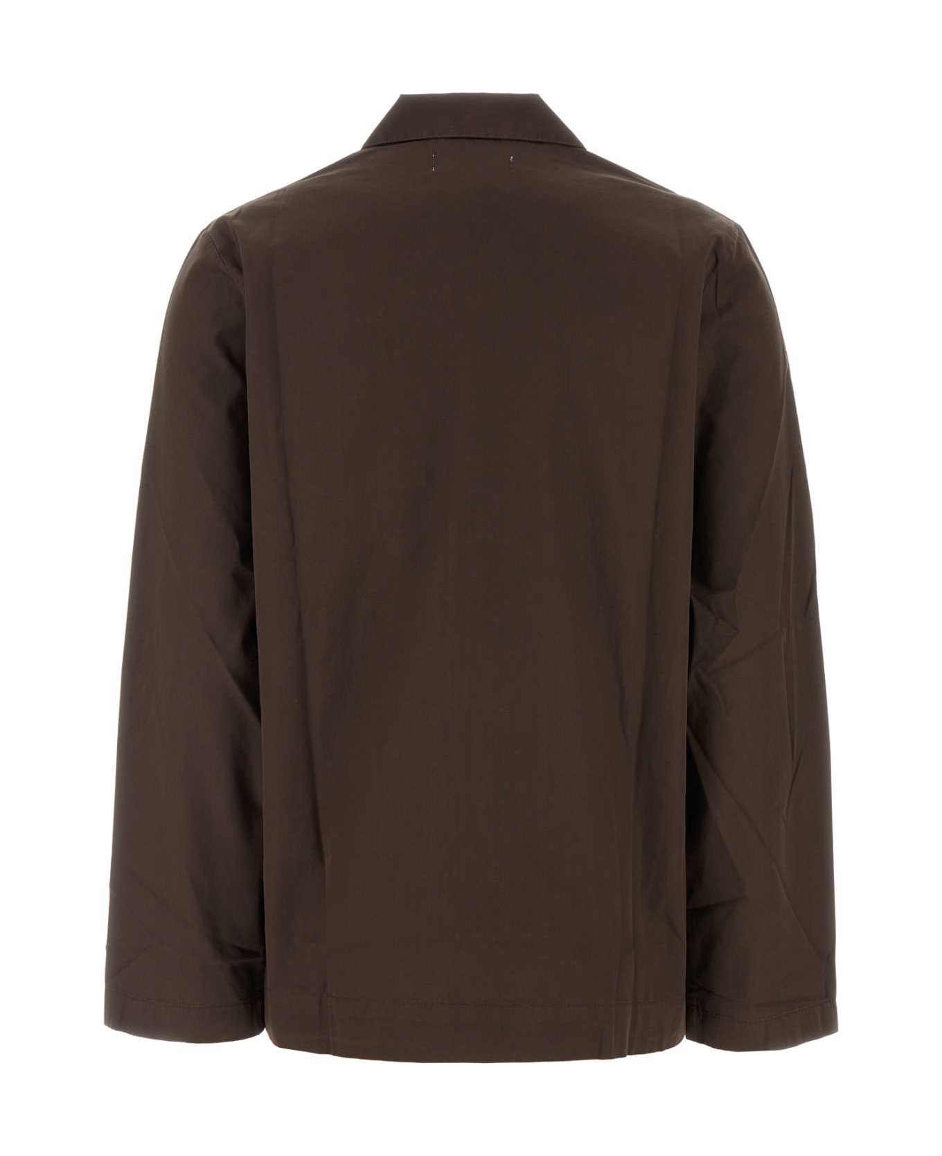 Tekla Brown Poplin Shirt - COFFEE
