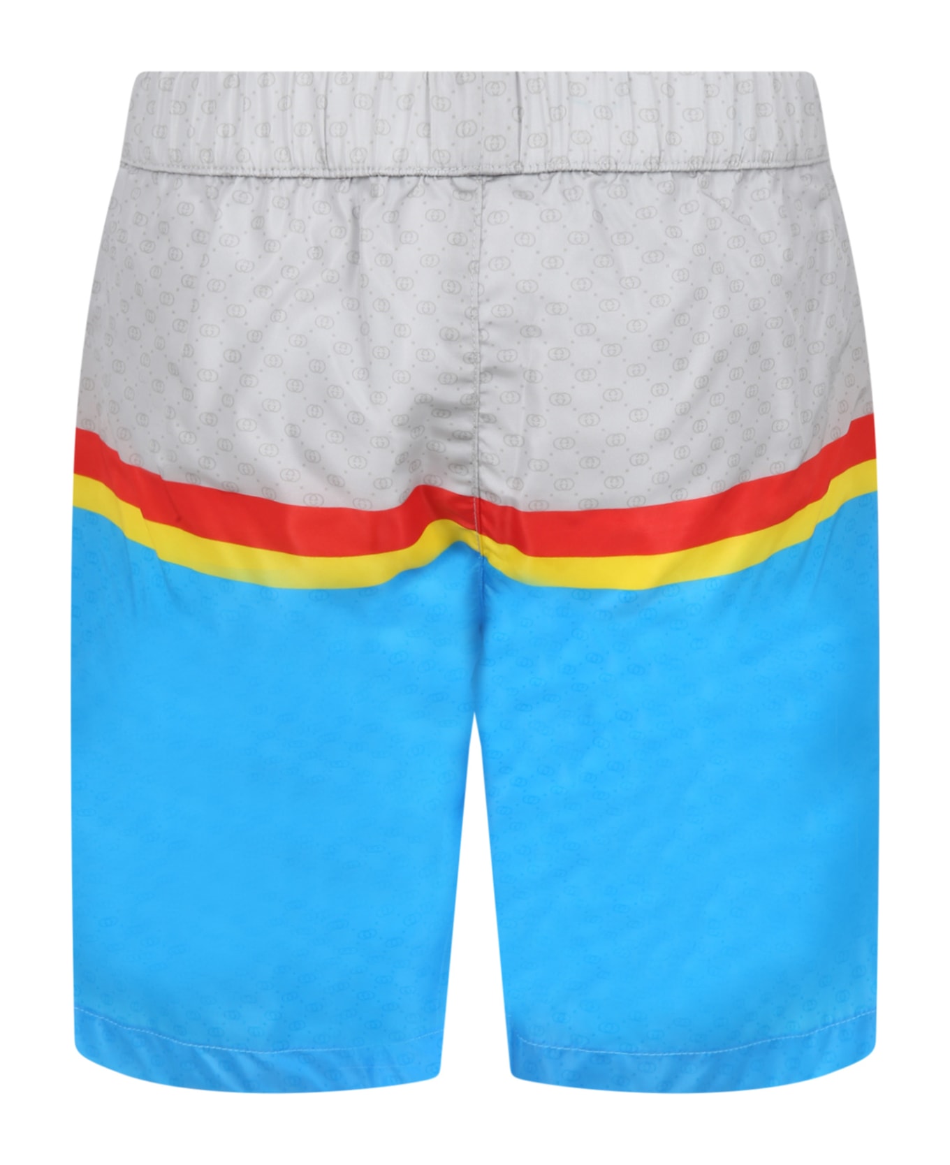 Gucci Multicolor Swimsuit For Boy With Logo - Grey Azure