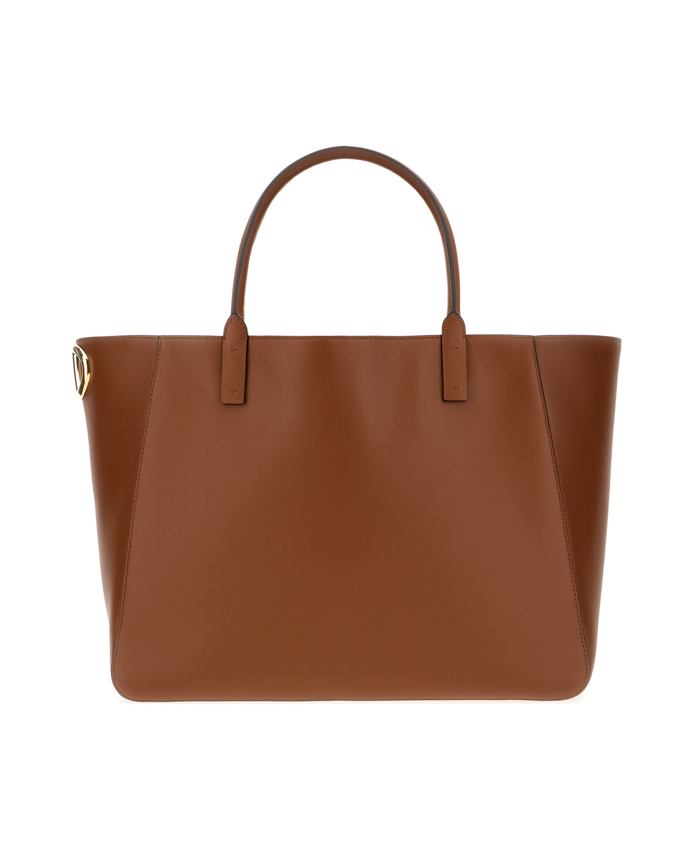 Valentino Garavani Brown Leather Shopping Bag - TOBACCO