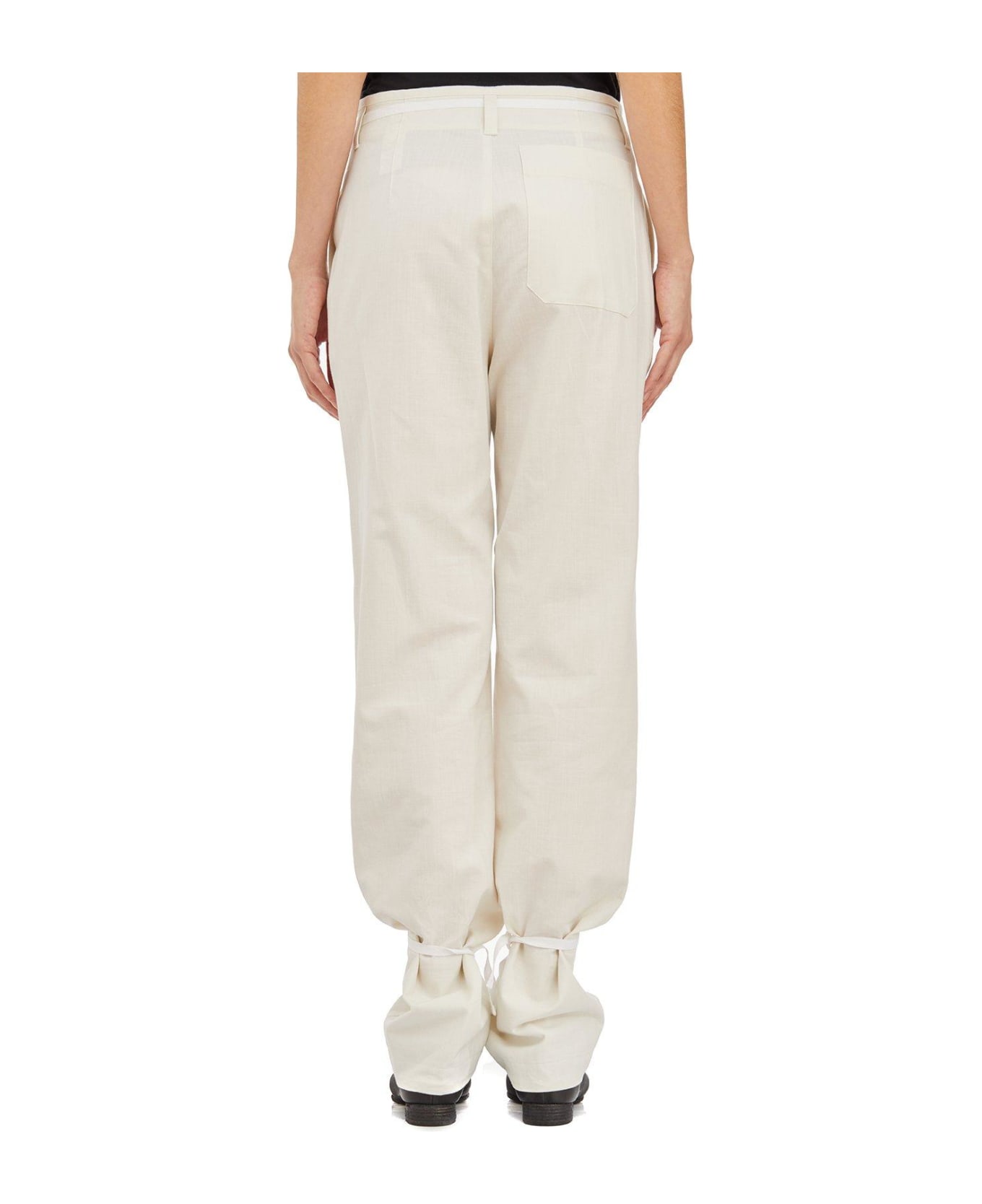 Lemaire Chambray Drawstring Tapered Trousers - NEUTRALS ボトムス