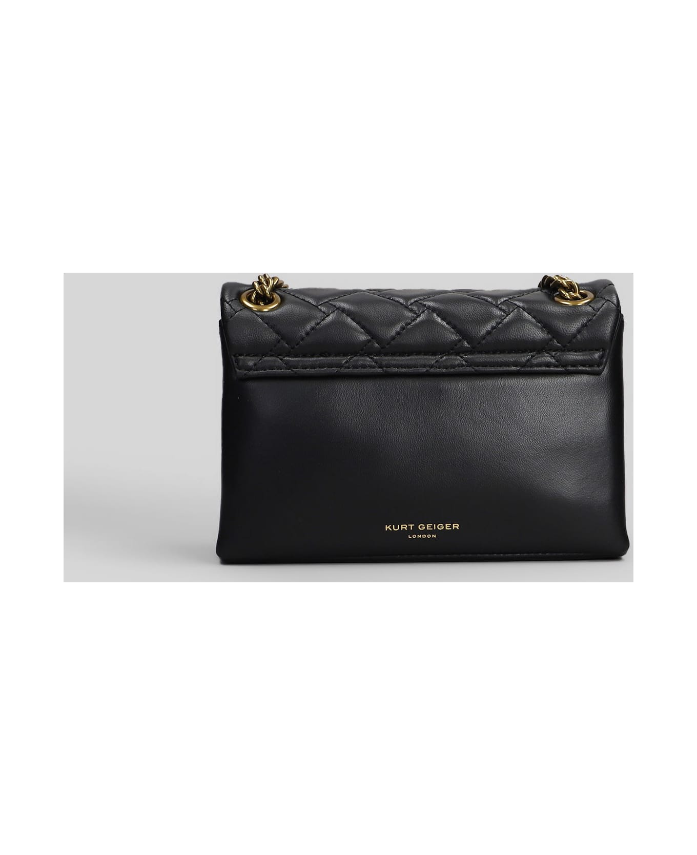 Kurt Geiger Mini Kensington X Shoulder Bag In Black Leather - black