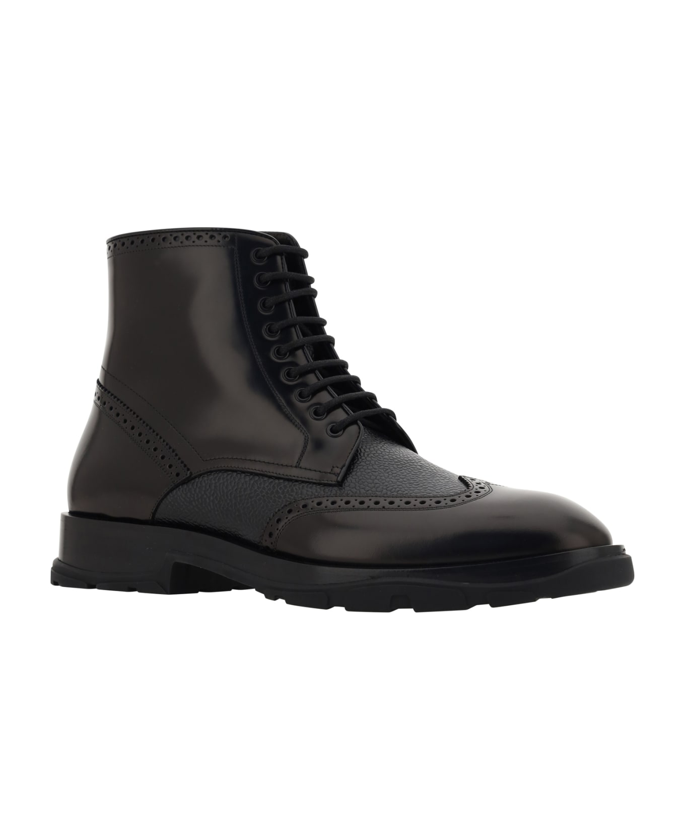 Alexander McQueen Lace Up Boots - Black/black/black