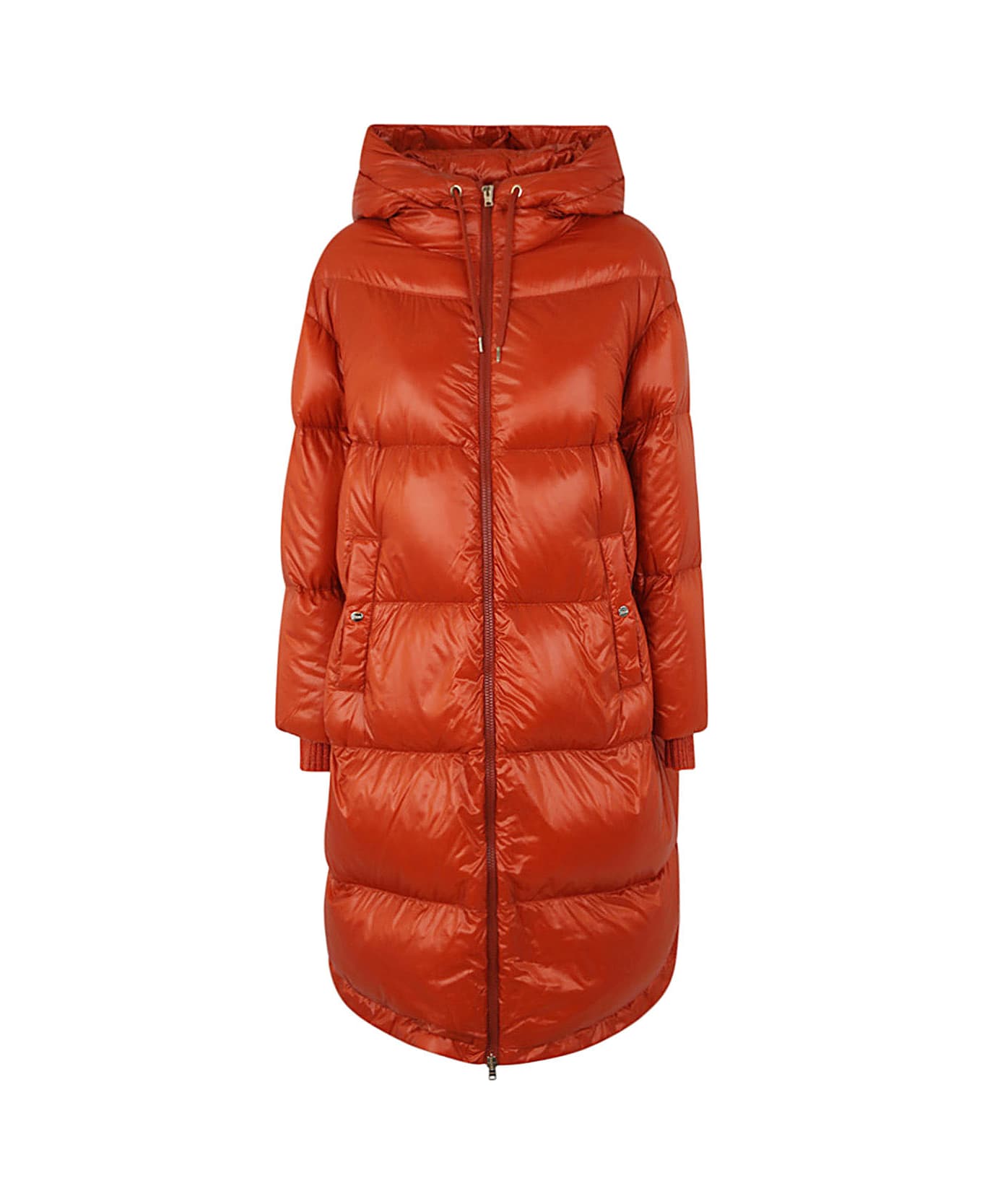 Herno Quilted Hooded Drawstring Down Coat - Arancio