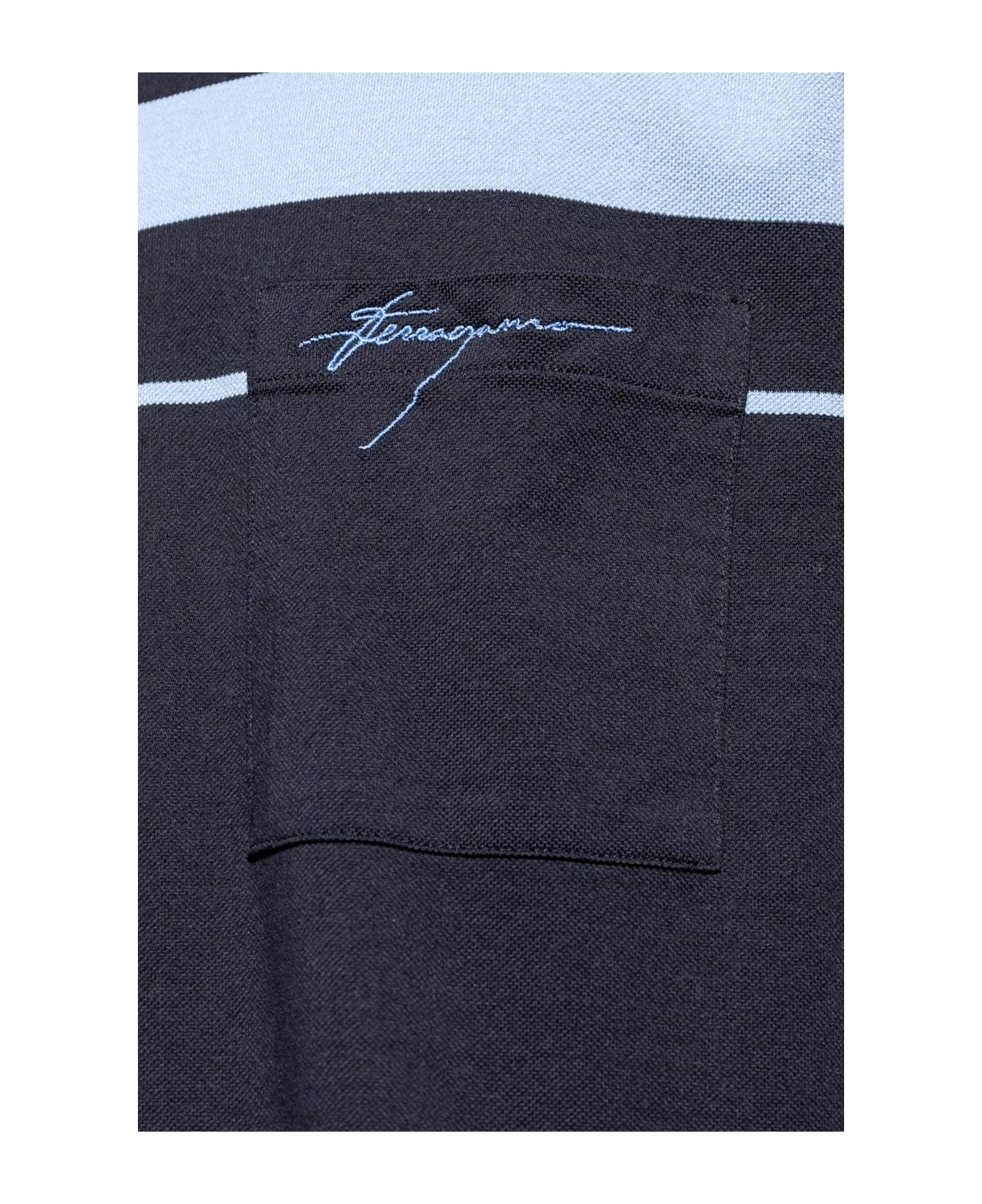 Ferragamo Polo With Logo - BLUE