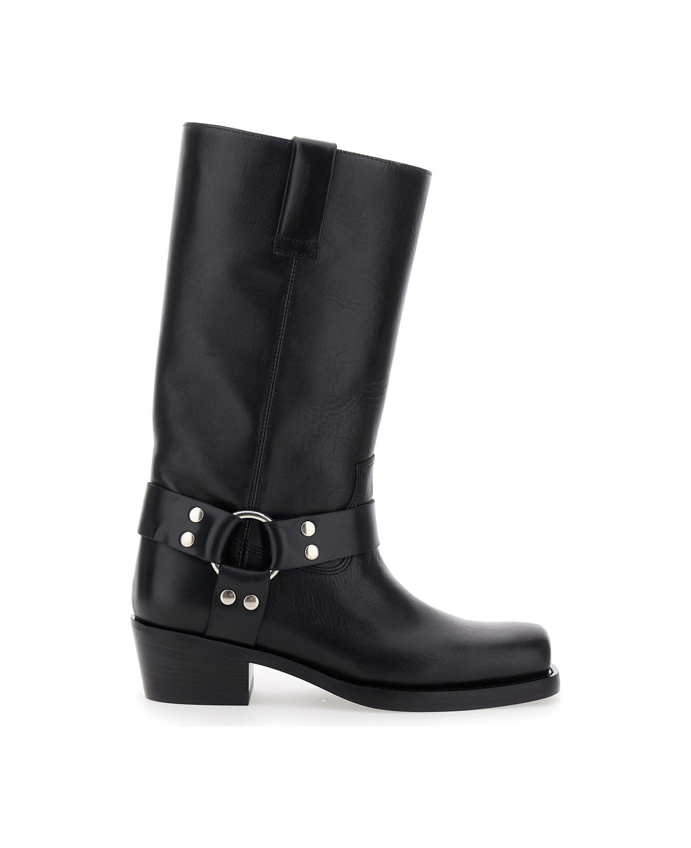 Paris Texas 'roxy' Black Western Style Ankle Boots In Leather Woman - Black