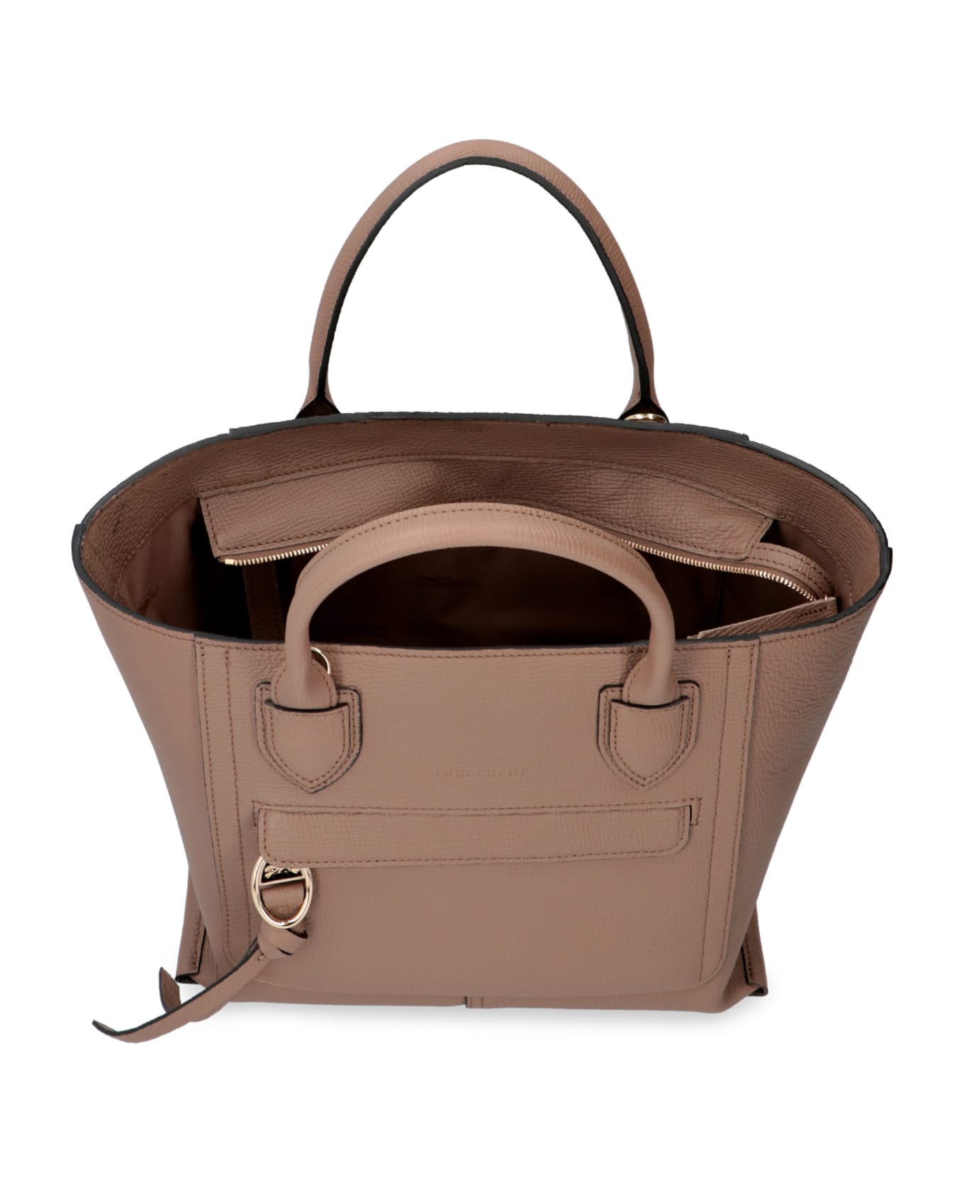 Longchamp Mailbox Leather Bag - turtledove