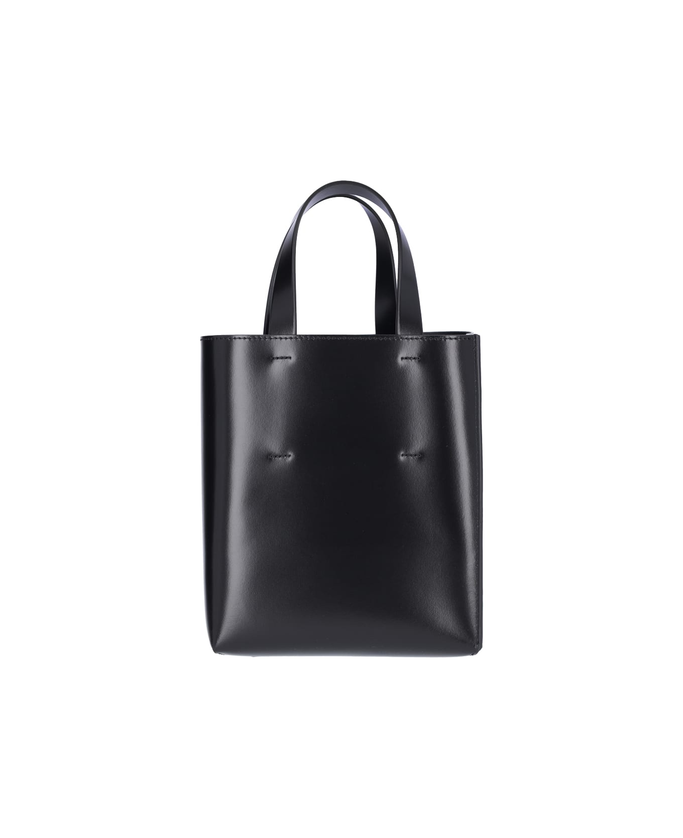 Marni 'museo' Mini Bag In Black Leather - 00N99