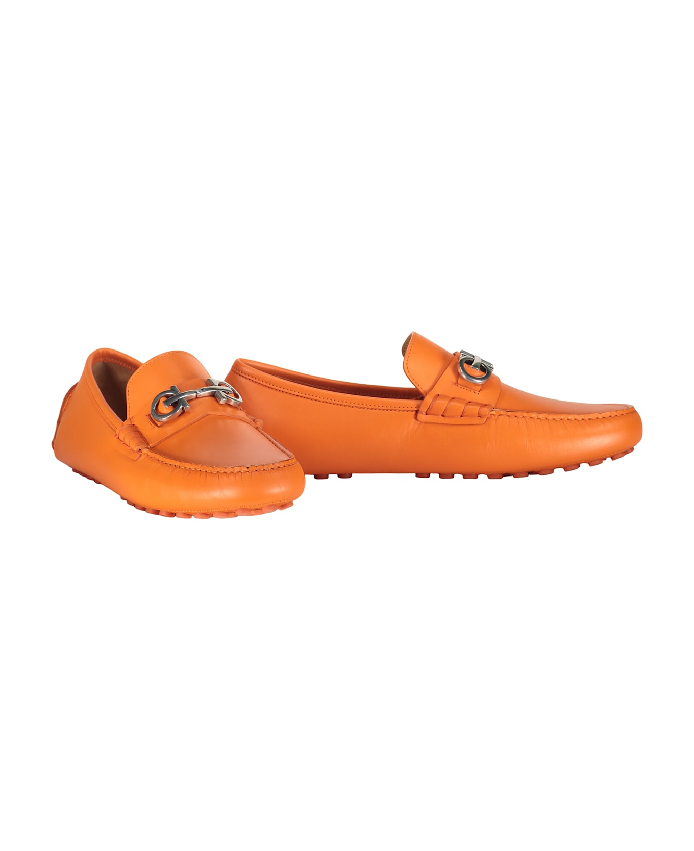 Ferragamo Leather Loafers - Orange