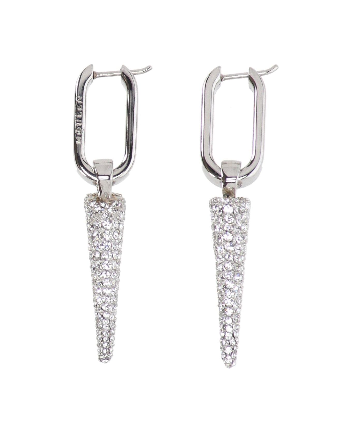 Alexander McQueen Embellished Tiger Claw Earrings - SILVER