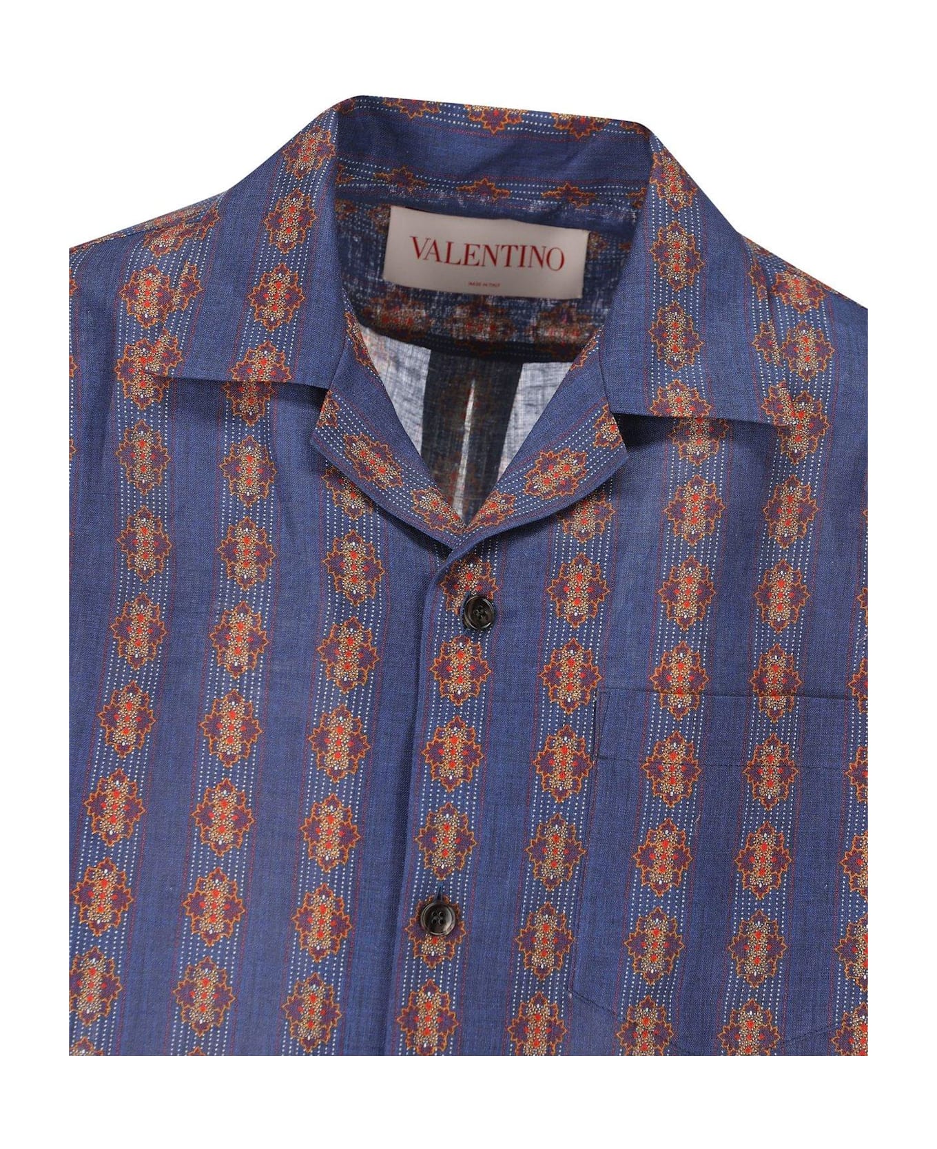Valentino Garavani All-over Patterned Button-up Shirt - BLU,Orange