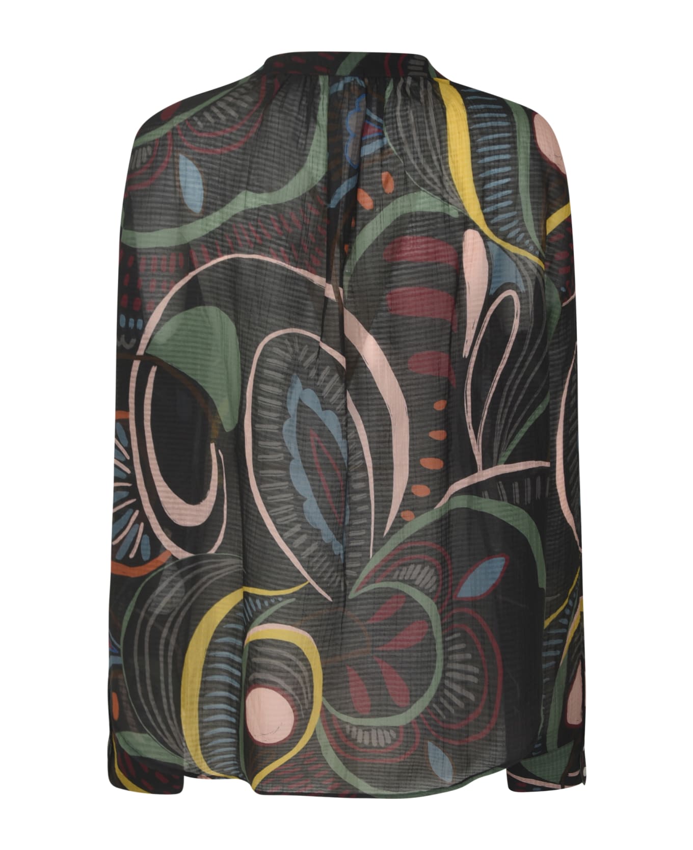 Massimo Alba V-neck Paisley Print Long-sleeved Top - Carbone
