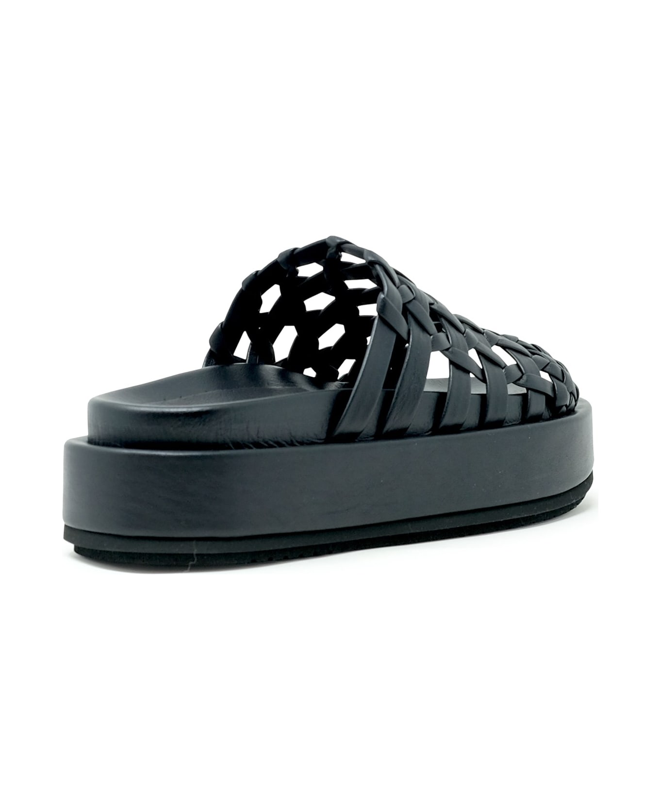 Paloma Barceló Paloma Barcelo Leather Nadira Flat Sandals - BLACK