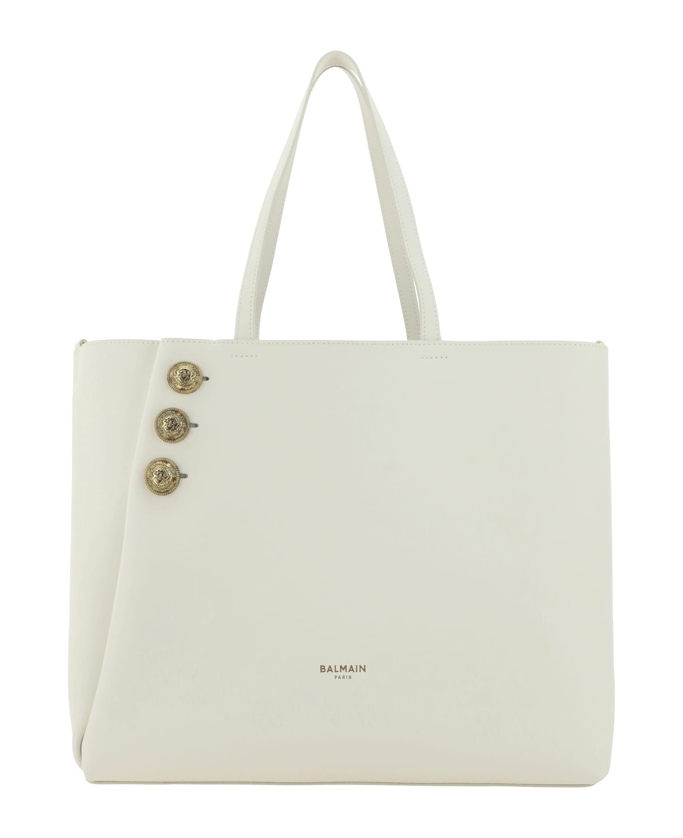 Balmain Emblème Shoulder Bag - Creme