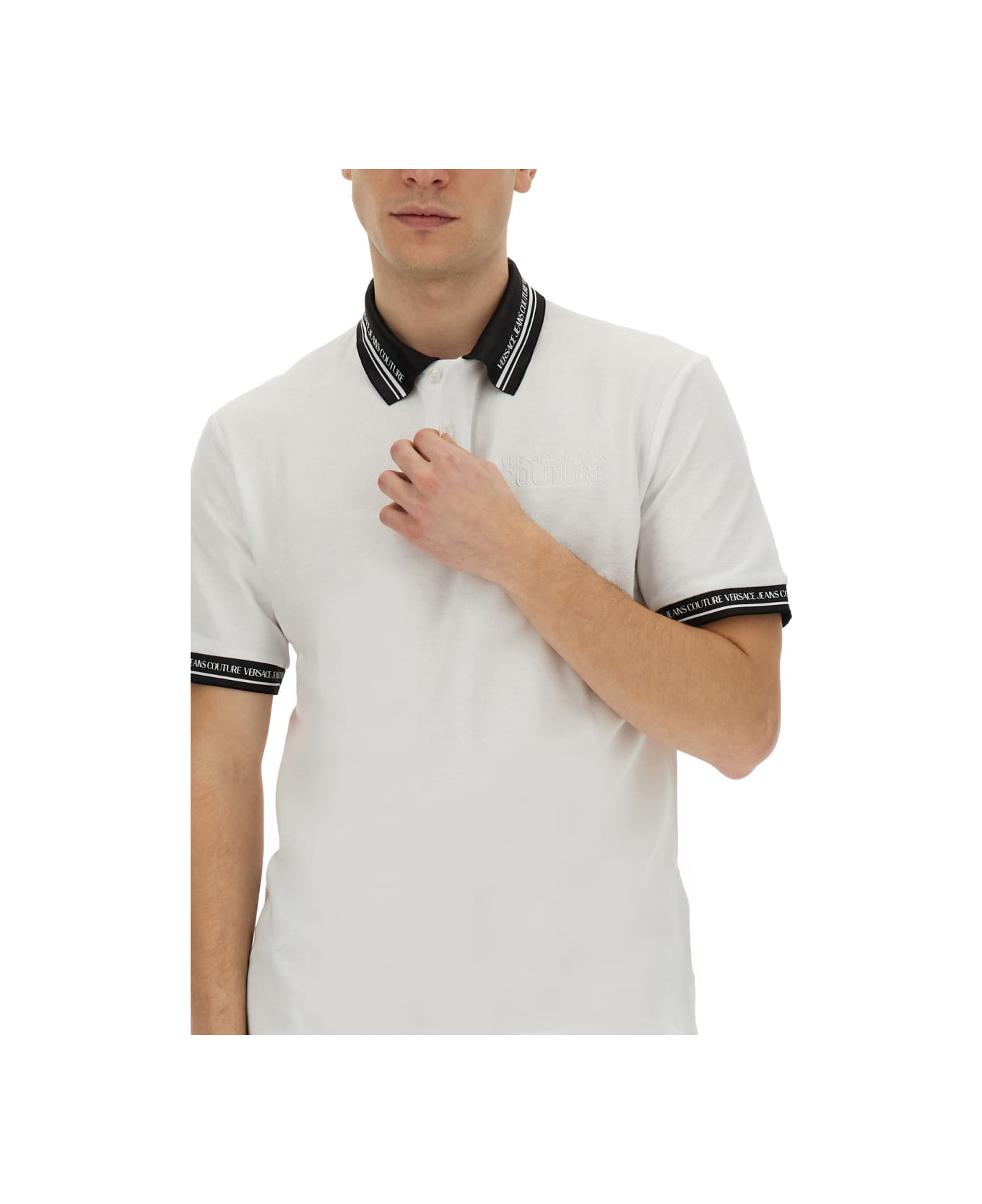 Versace Jeans Couture Monogram Polo - BIANCO